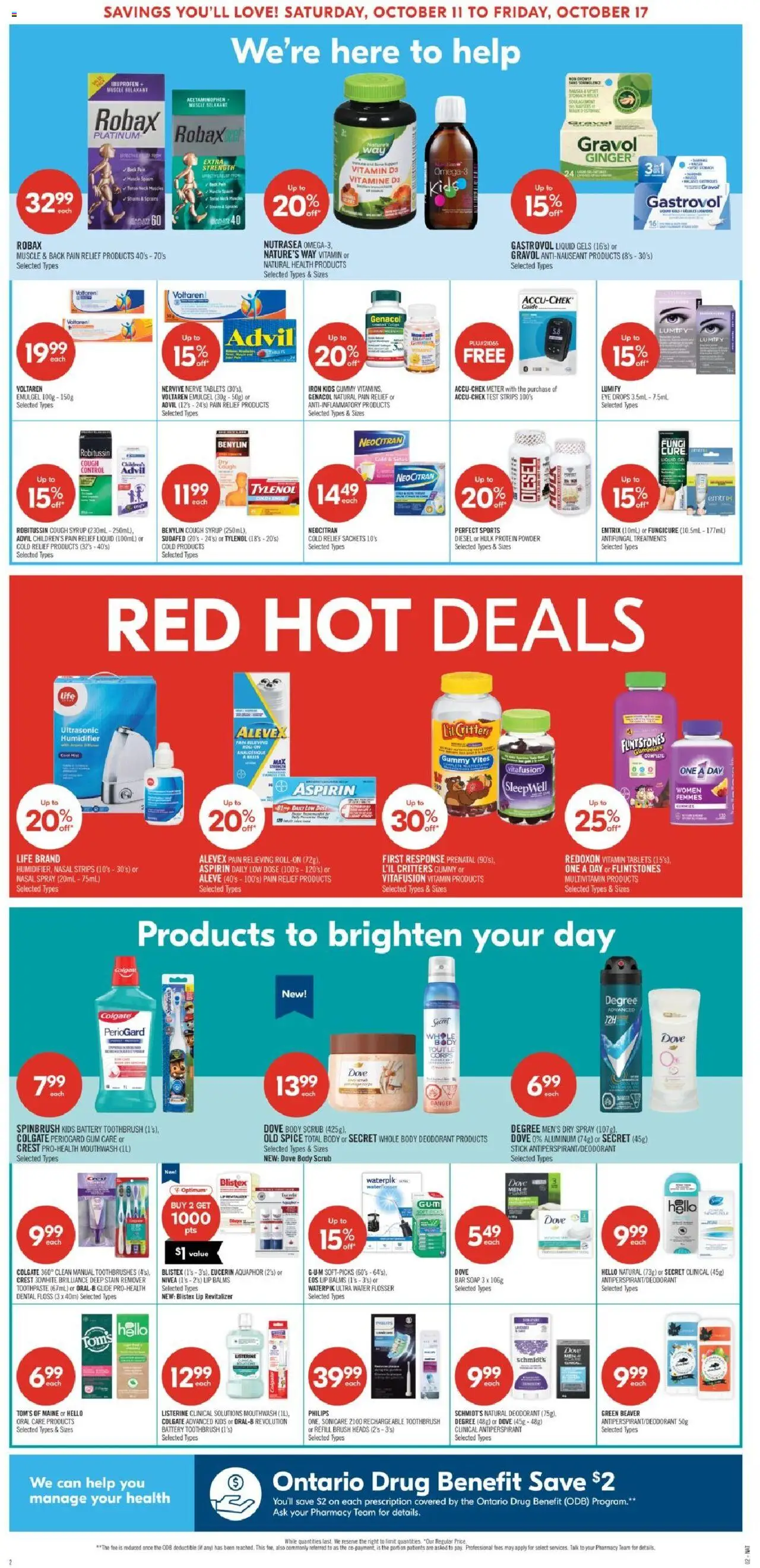 Shoppers flyer valid from 11.10.2025 | Page: 3 | Products: Iron, Brush, Toothpaste, Battery