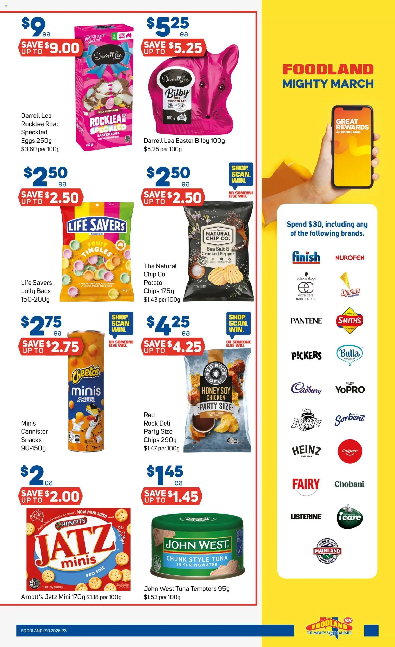Foodland catalogue - valid from 04.03.2026 | Page: 3 | Products: Crackers, Cheese, Chocolate, Garlic