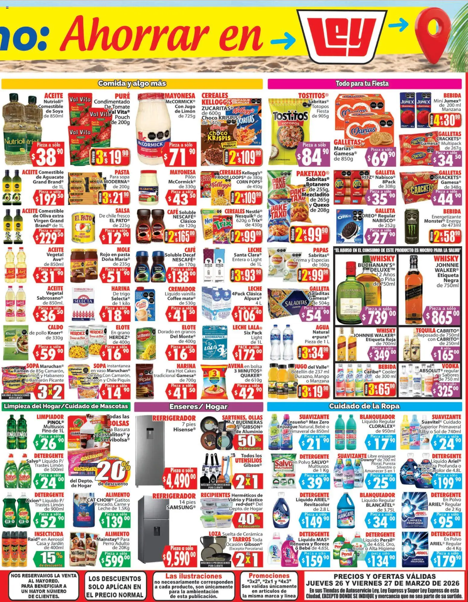Nuevas ofertas de Casa Ley válidas en toda la República Mexicana desde el 26.03.2026. ¡Encuentra las mejores ofertas en Casa Ley folleto Autoservicio! | Página: 4 | Productos: Limón, Aceite, Ropa, Vodka