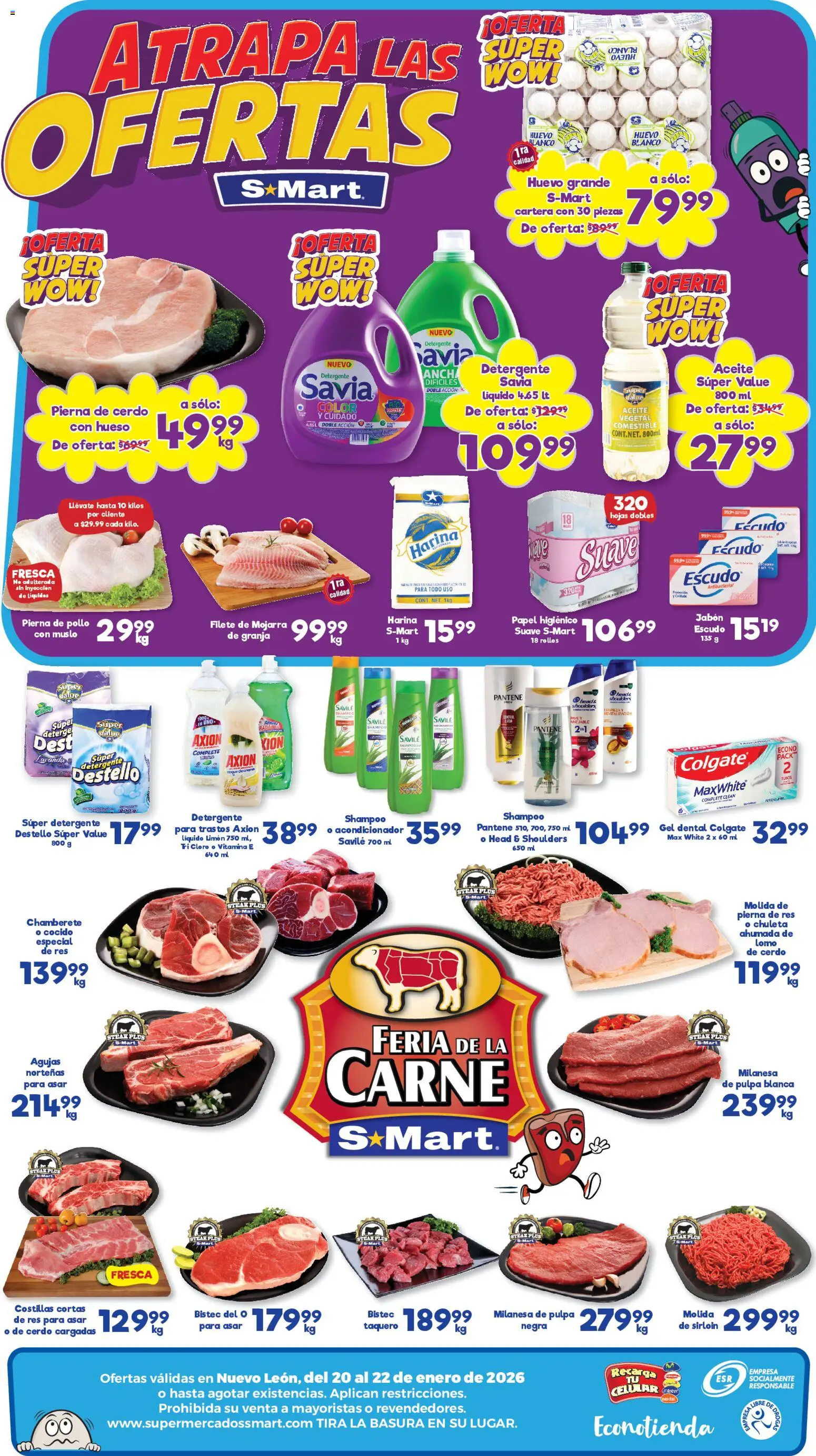 Nuevas ofertas de S-Mart válidas en toda la República Mexicana desde el 20.01.2026. ¡Encuentra las mejores ofertas en S-Mart folleto Monterrey! | Página: 2 | Productos: Milanesa, Limón, Res, Short