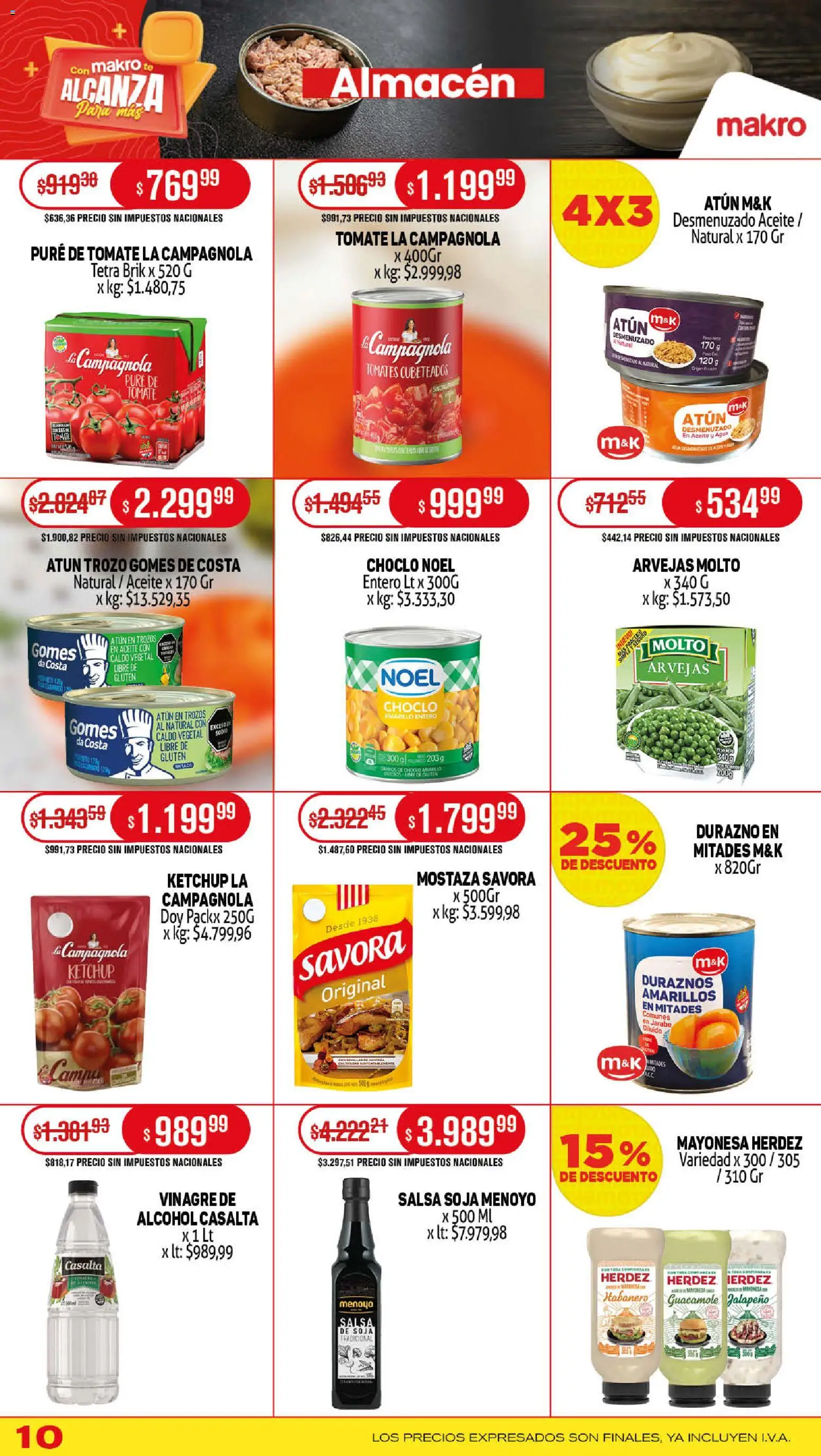 Makro ofertas │ válido desde el 13.11.2025 | Página: 10 | Productos: Mostaza, Tomate, Pure de Tomate, Tomates