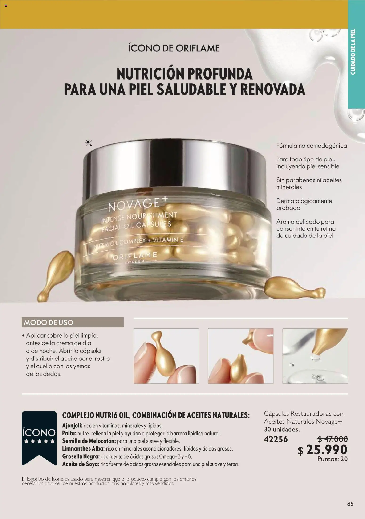 Oriflame catálogo │ válido desde el 25.10.2025 | Página: 85 | Productos: Palta, Cuello, Aceite, Fuente
