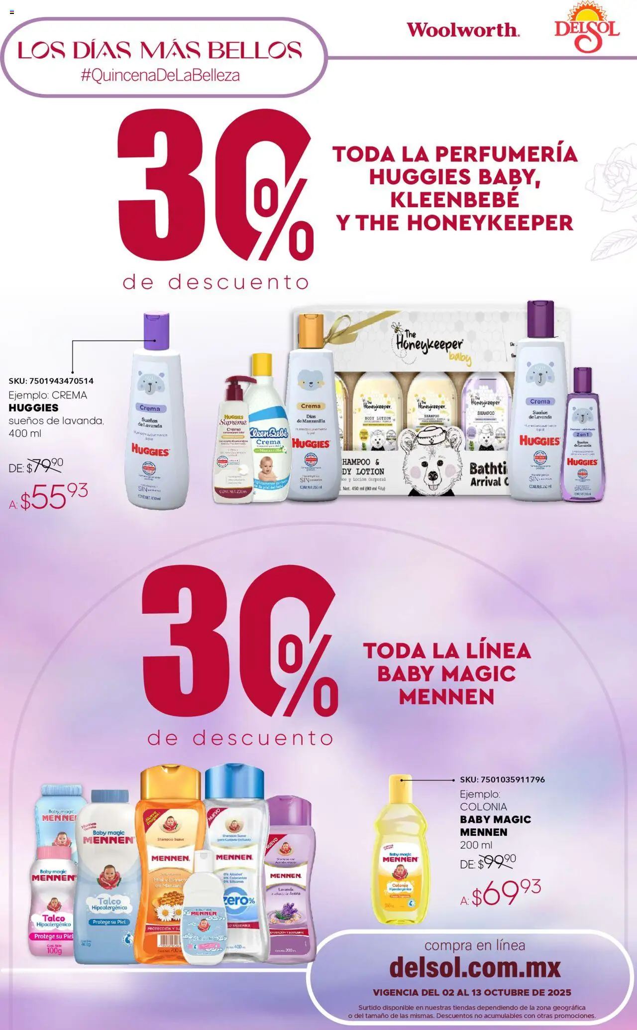 Nuevas ofertas de Del Sol y Woolworth válidas en toda la República Mexicana desde el 02.10.2025. ¡Encuentra las mejores ofertas en Del Sol y Woolworth - Catálogo Quincena de la Belleza Octubre! | Página: 36 | Productos: Avena, Crema, Loción, Body