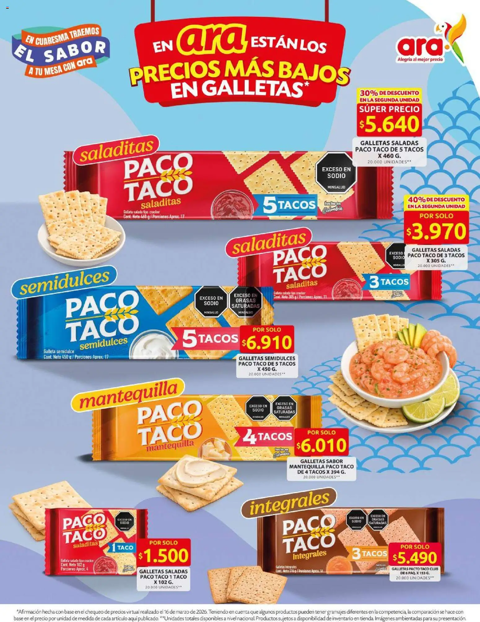 Ara revista - valida desde el 19.03.2026 | Página: 6 | Productos: Galletas, Galleta salada, Mesa, Mantequilla