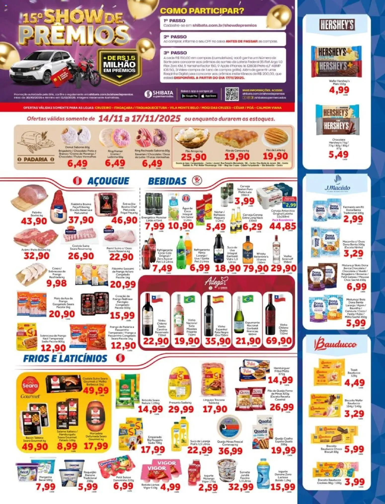 Shibata Folheto - válido de 14.11.2025 | Página: 1 | Produtos: Biscoito, Fubá, Mortadela, Açúcar