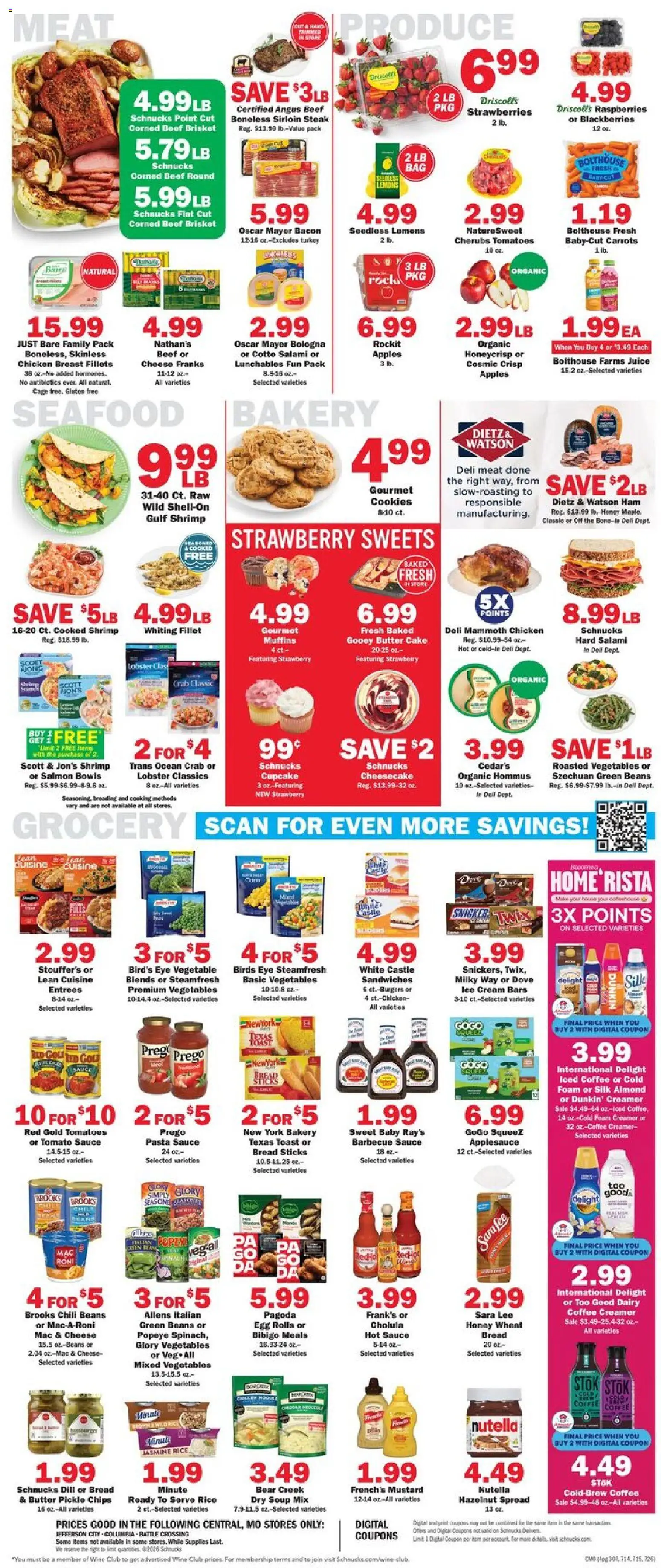 Schnucks Weekly Ad - valid from 04.03.2026 | Page: 4 | Products: Salami, Wine, Rice, Vegetables