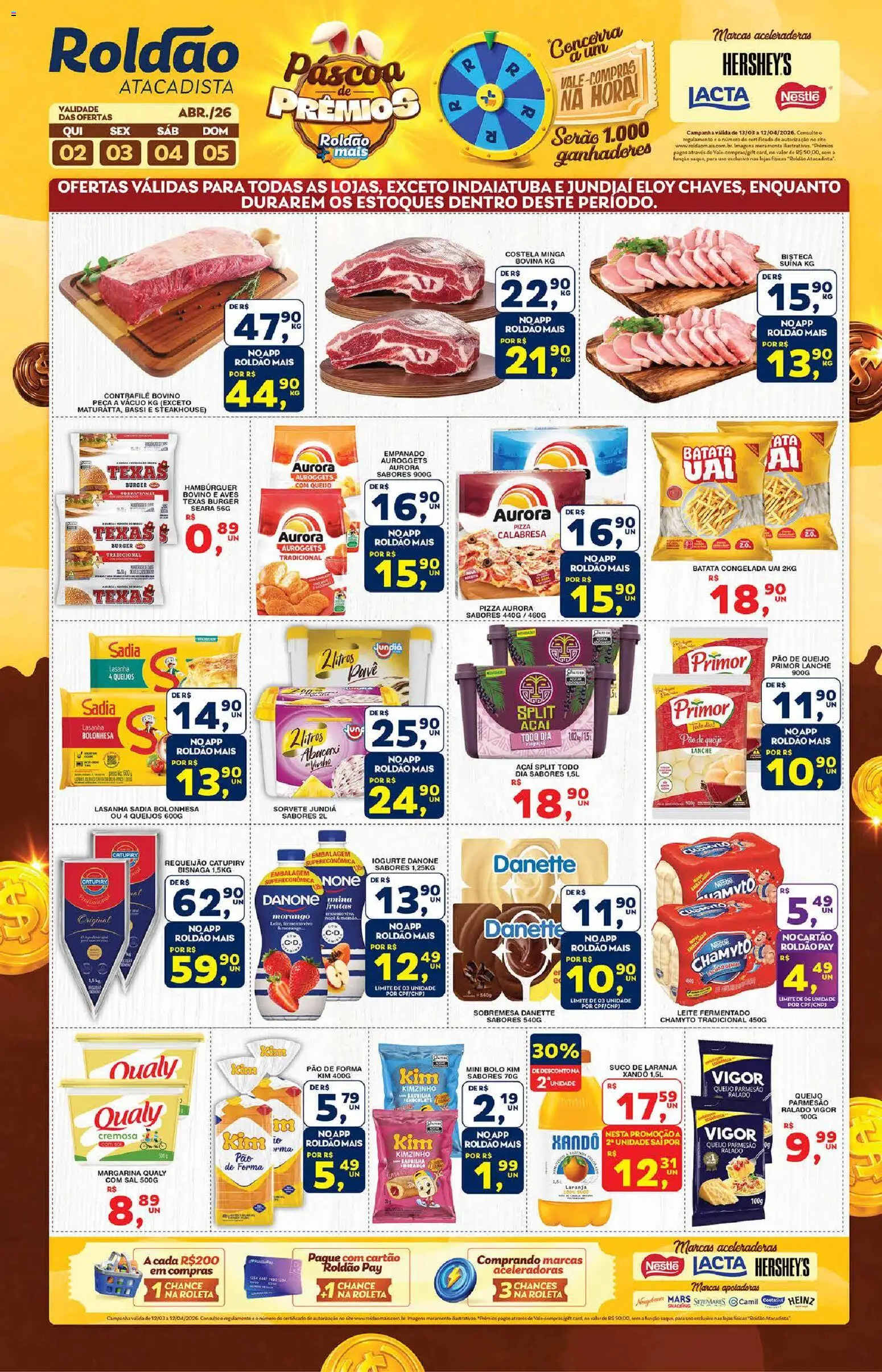 Roldão Folheto - válido de 02.04.2026 | Página: 2 | Produtos: Pao de forma kim, Queijo, Suco, Queijo parmesão