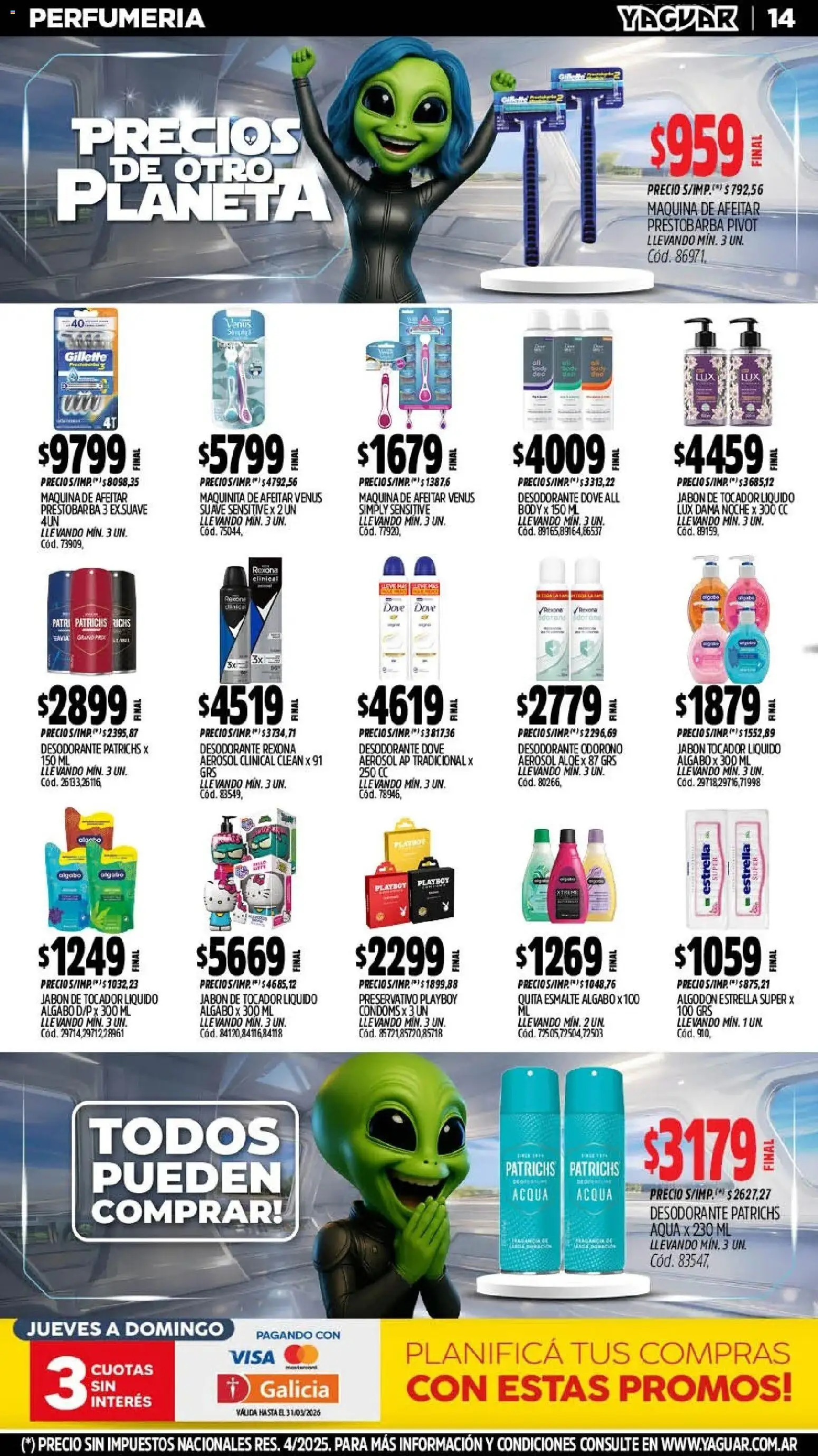 Yaguar - Oferta Semanal Chaco │ válido desde el 11.03.2026 | Página: 18 | Productos: Algodón, Body, Jabón, Desodorante