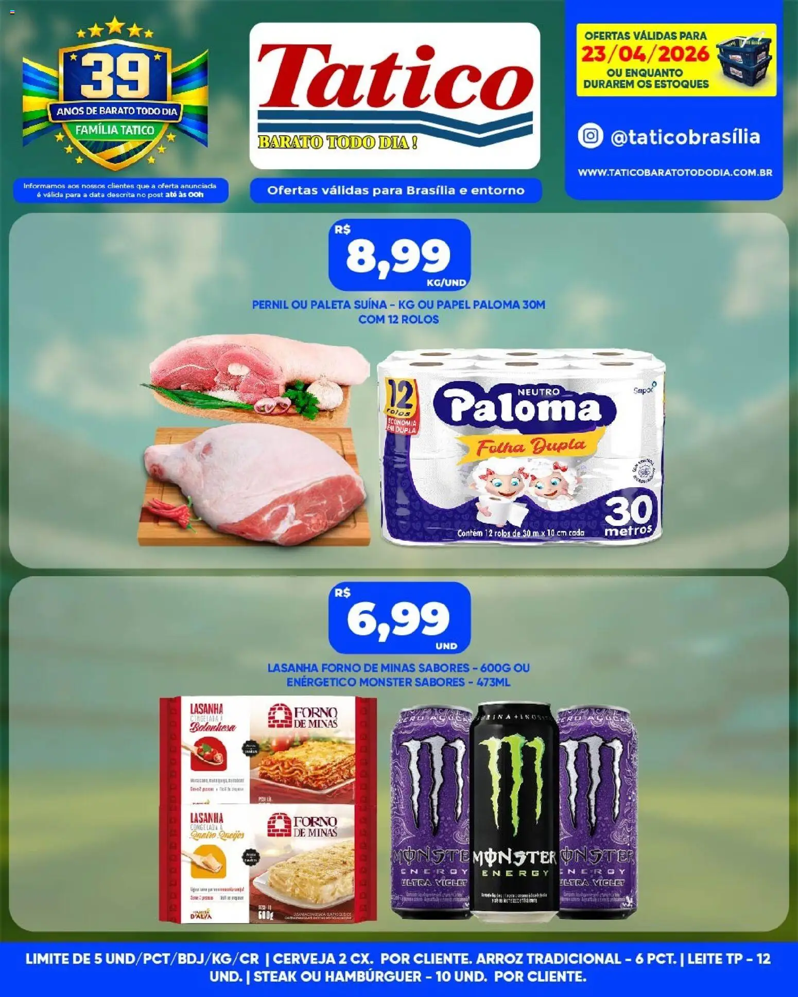 Tatico Folheto - válido de 24.04.2026 | Página: 34 | Produtos: Pernil, Cerveja, Hambúrguer, Lasanha