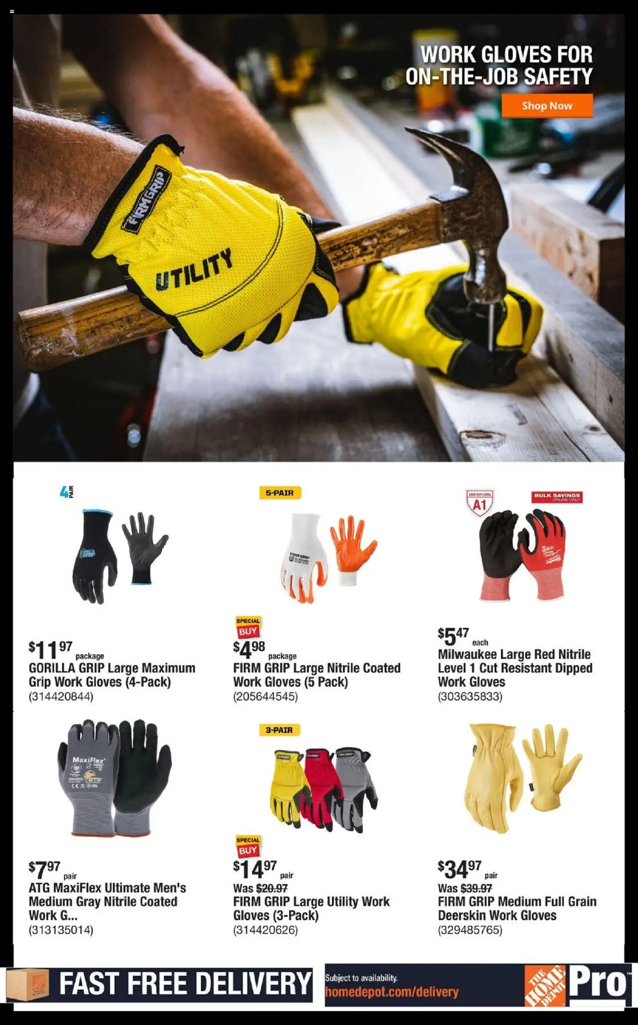Home Depot Shop Pro Ad - FL - valid from 15.09.2025 | Page: 6 | Products: Gloves