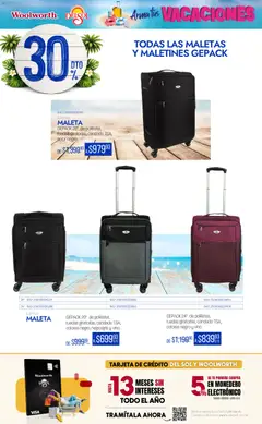 Vista previa de Del Sol y Woolworth catálogo Arma tus Vacaciones , nuevo folleto de la tienda, válido en México a partir del 19.03.2026 | Página: 13 | Productos: Candado, Monedero, Maleta, Vino