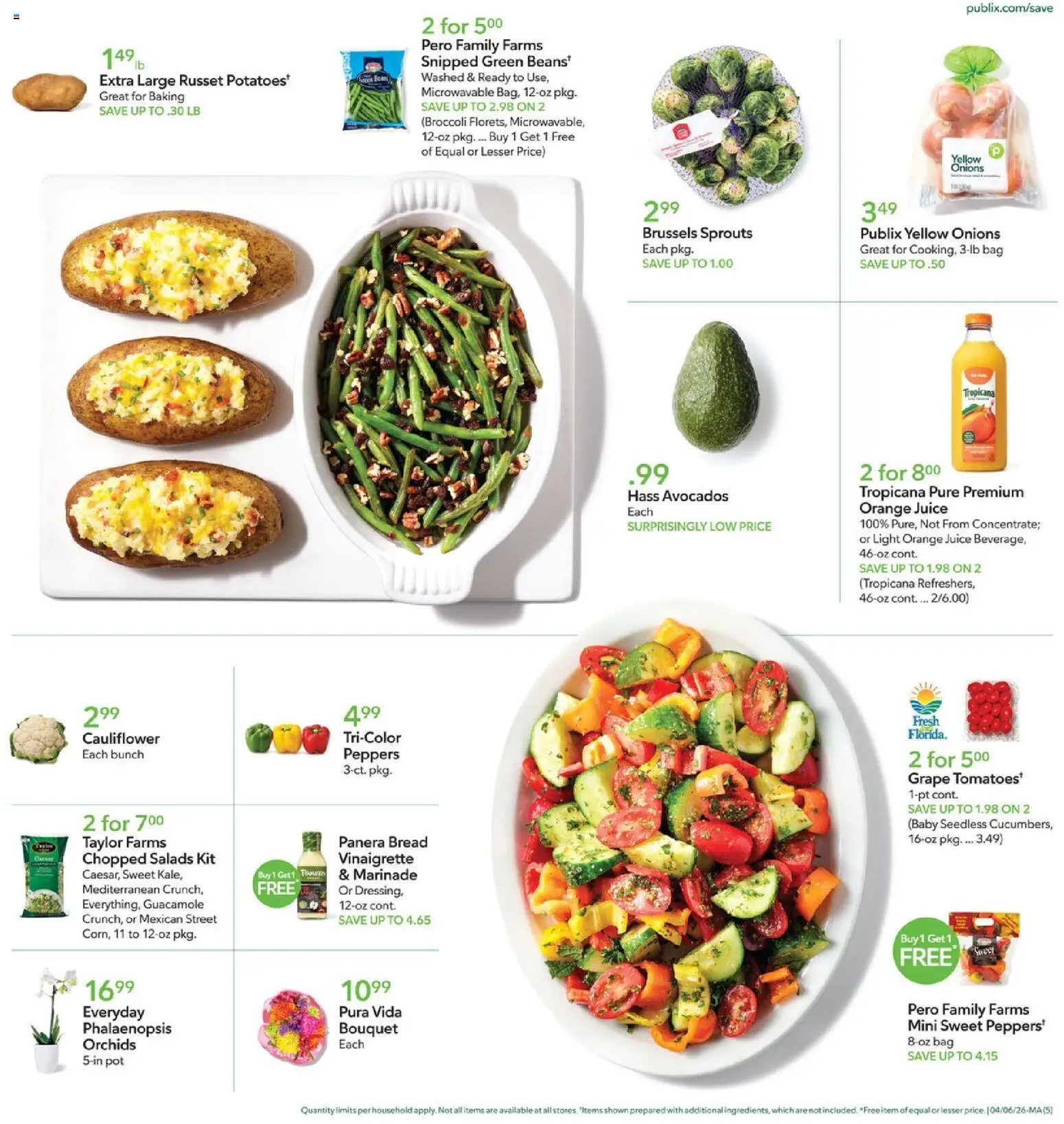 Publix - Leaflet - valid from 06.04.2026 | Page: 5 | Products: Bread, Juice, Cauliflower, Bag