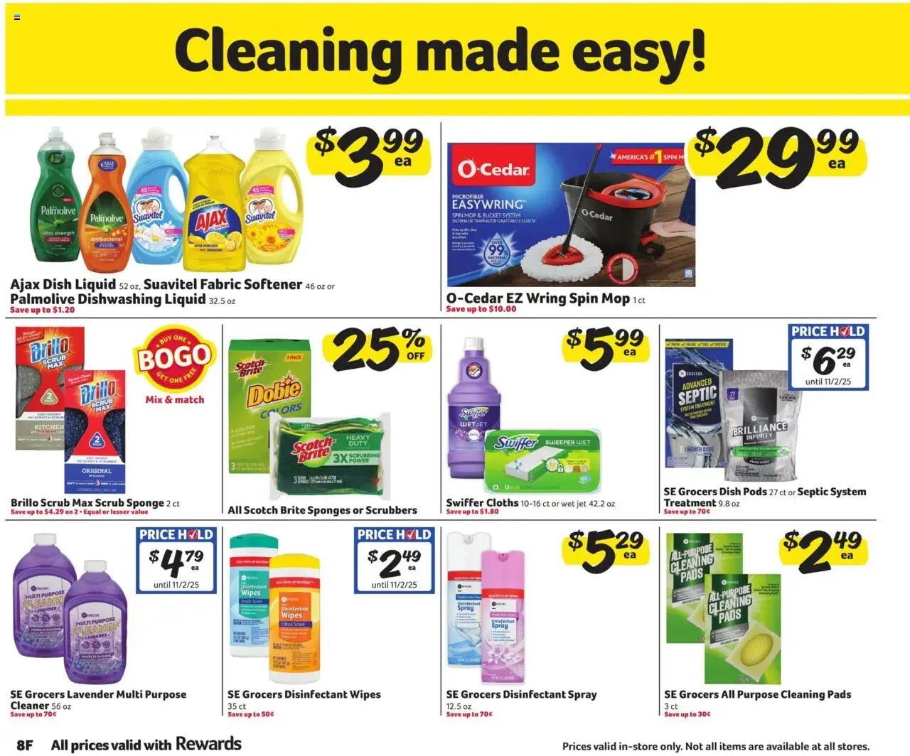 Winn Dixie In-Store Flyer - valid from 01.10.2025 | Page: 8 | Products: Fabric softener, Pads, Sponge