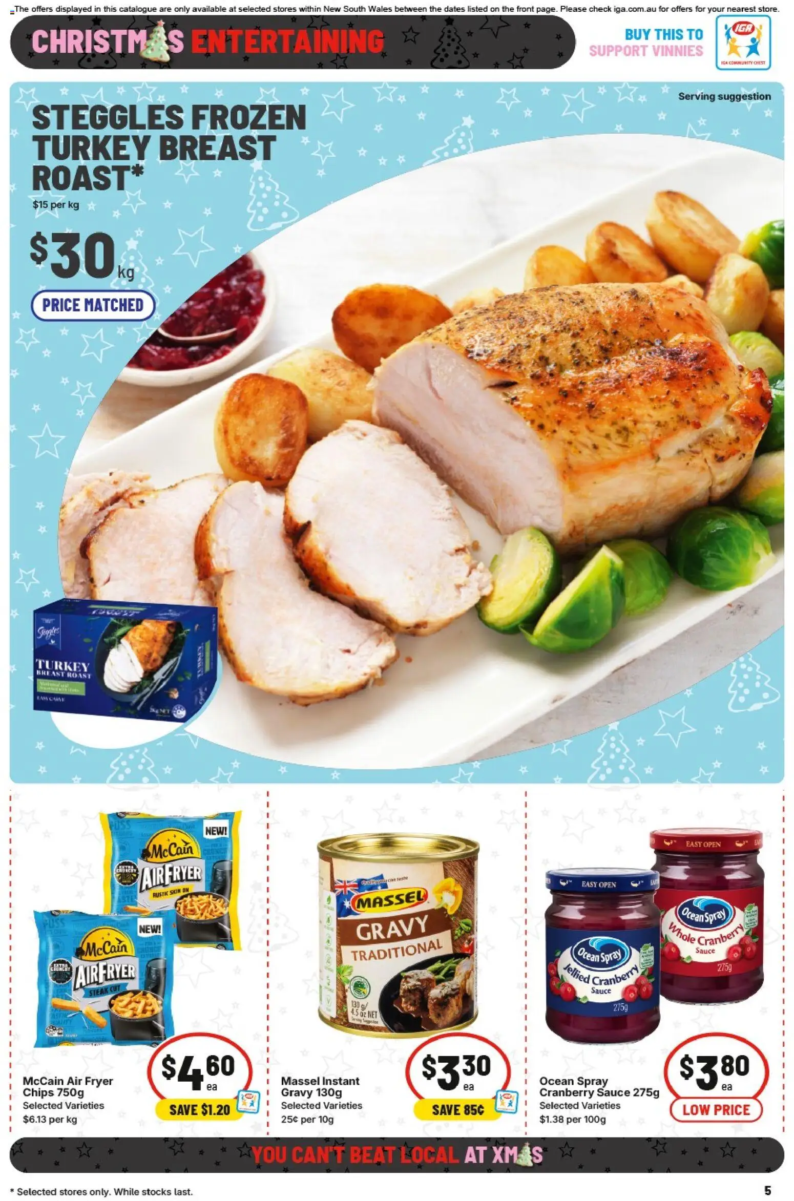 IGA catalogue - valid from 10.12.2025 | Page: 8 | Products: Chips, Steak, Sauce, Turkey