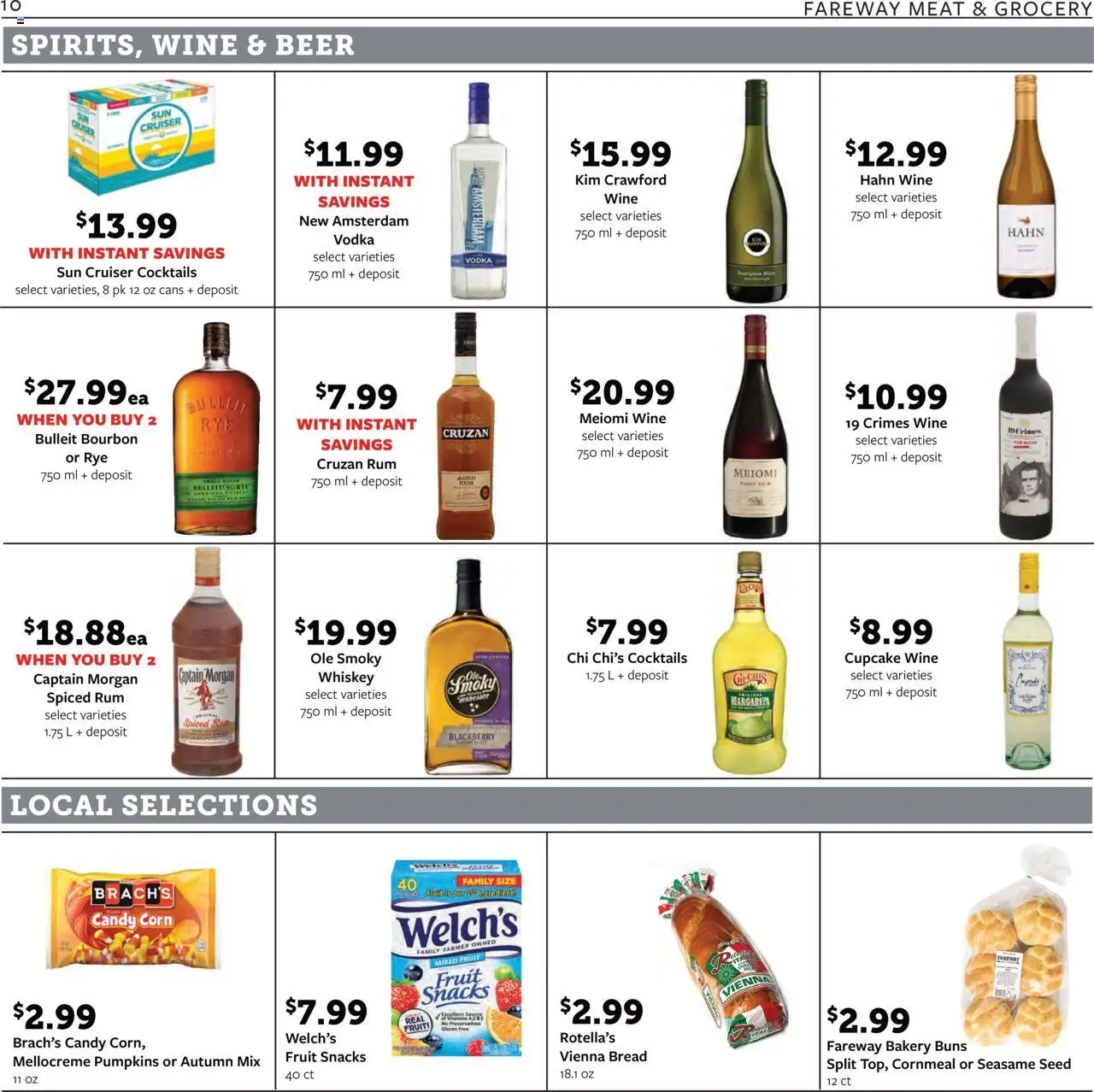 Fareway Weekly Ad - valid from 04.08.2025 | Page: 10 | Products: Bakery, Bread, Wine, Beer