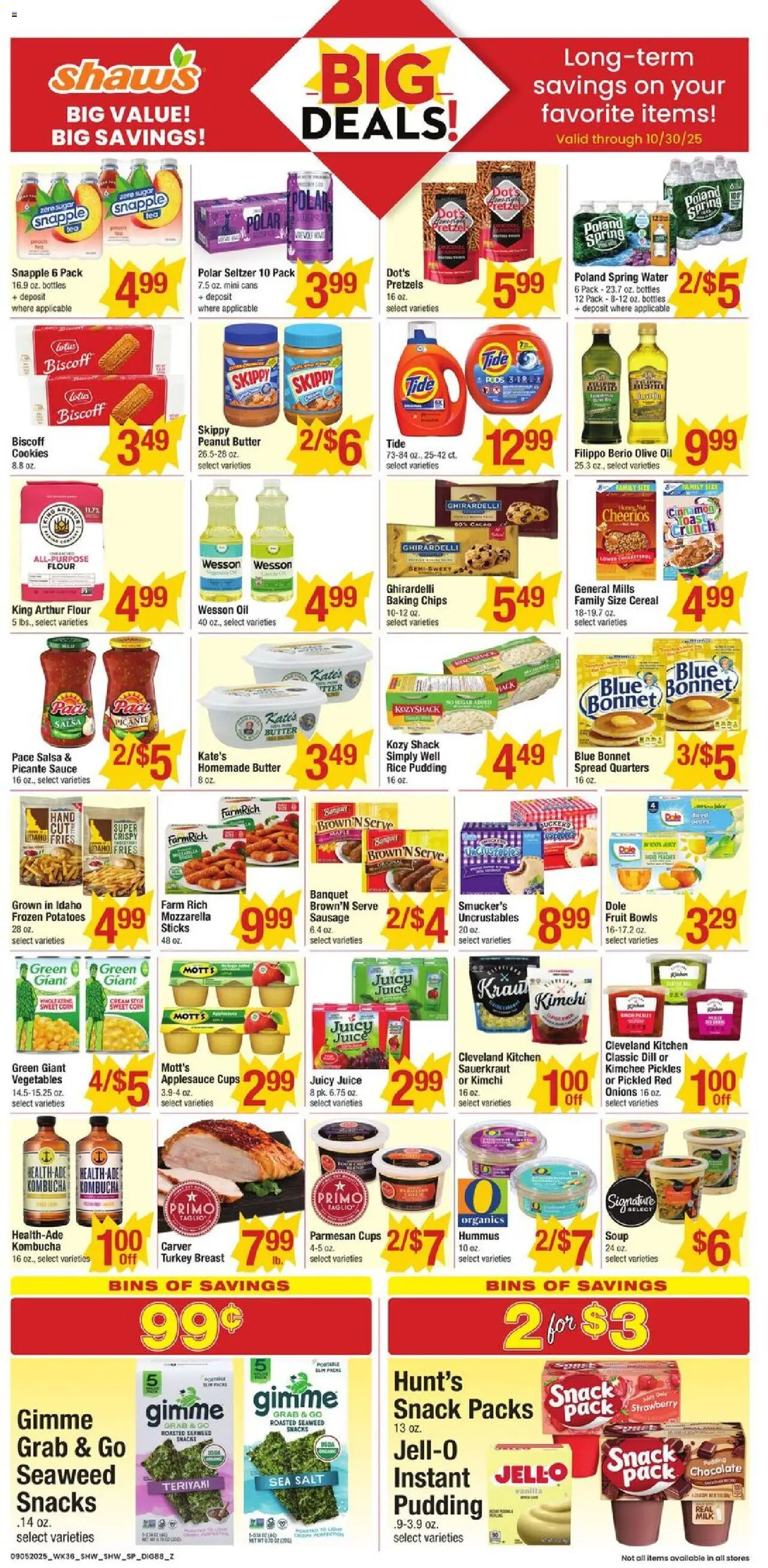 Shaw's Additional Savings - NH - valid from 05.09.2025 | Page: 1 | Products: Butter, Rice, Cookies, Dill