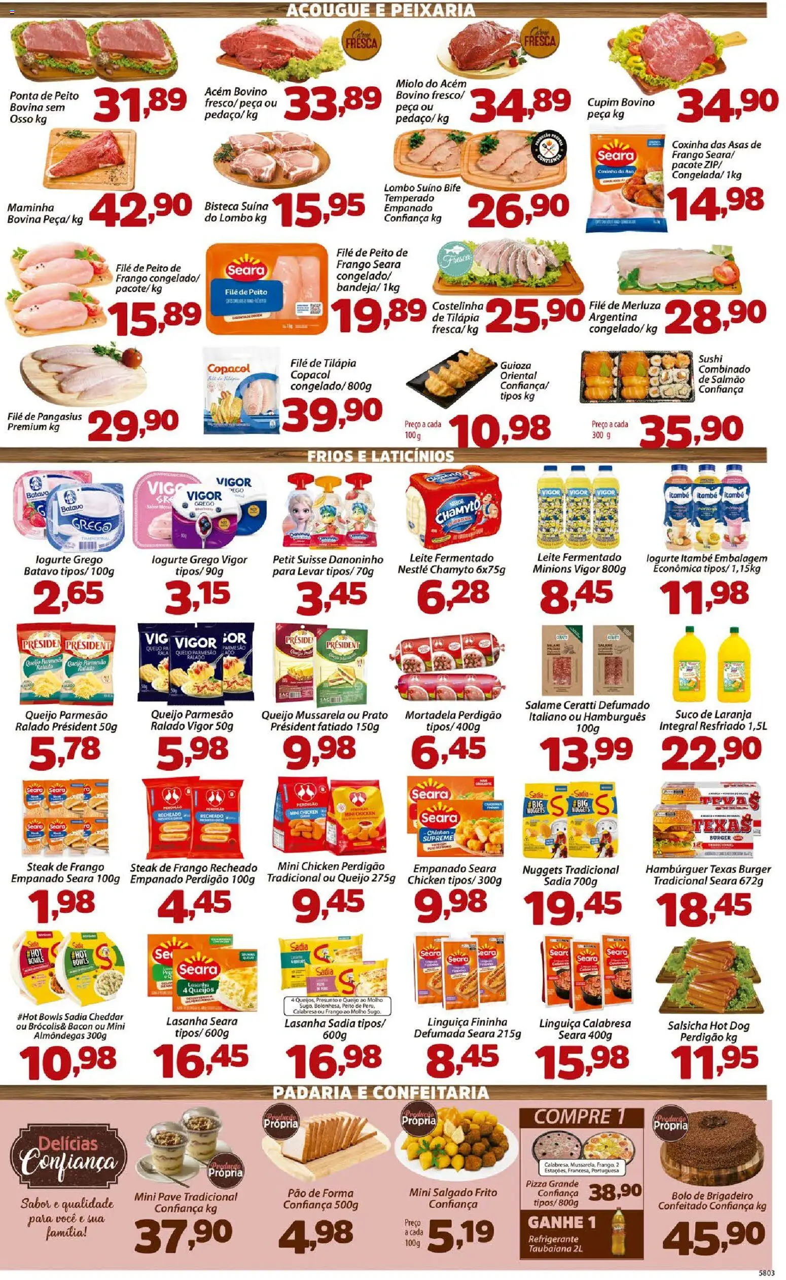 Confiança Folheto - válido de 09.01.2026 | Página: 3 | Produtos: Linguiça, Acém, Maminha, Bolo