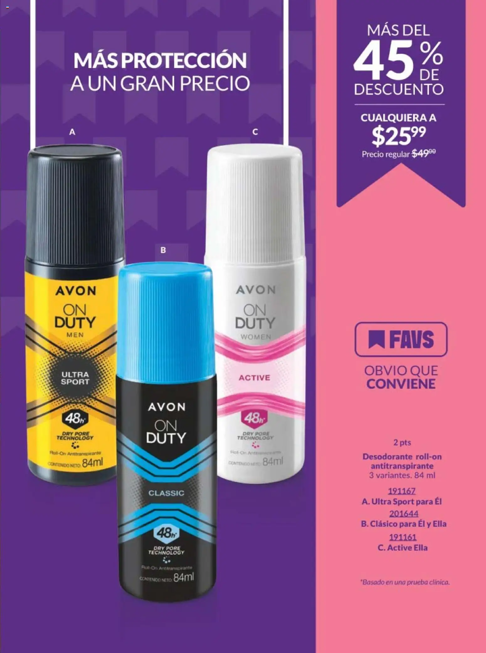 Nuevas ofertas de AVON válidas en toda la República Mexicana desde el 30.01.2026. ¡Encuentra las mejores ofertas en AVON campaña 3 2026! | Página: 197 | Productos: Desodorante, Antitranspirante