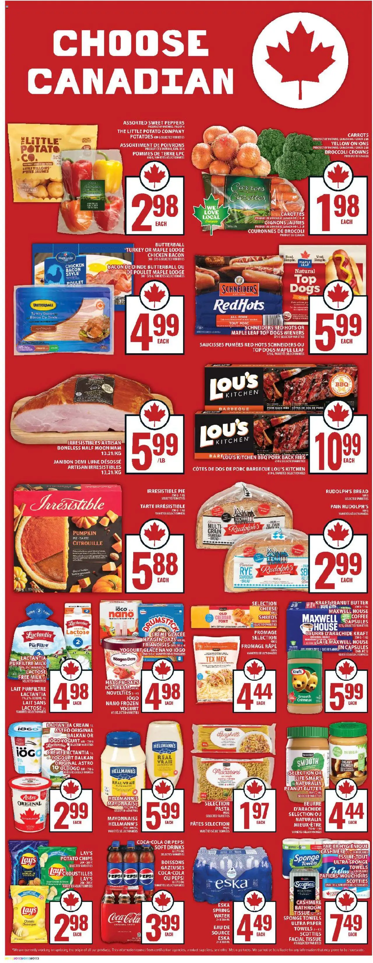 Food Basics flyer valid from 09.10.2025 | Page: 11 | Products: Potatoes, Butter, Chicken, Pork