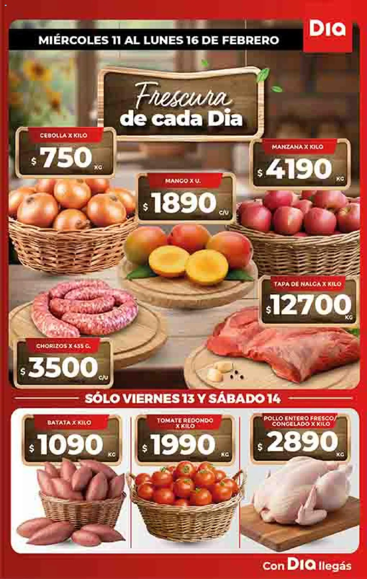 Supermercado DIA Ofertas │ válido desde el 11.02.2026 | Página: 7 | Productos: Pollo, Cebolla, Batata, Tomate