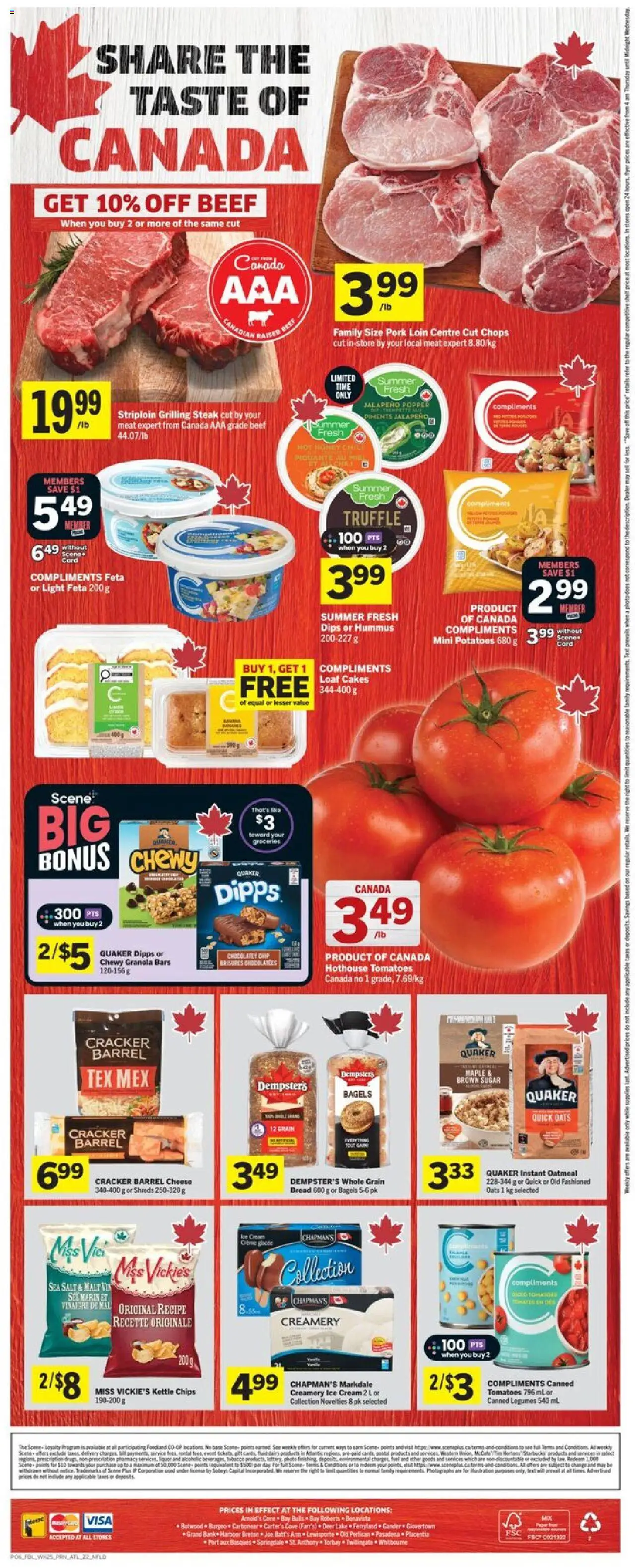 Foodland flyer valid from 16.10.2025 | Page: 2 | Products: Beef, Cream, Ice cream, Bread