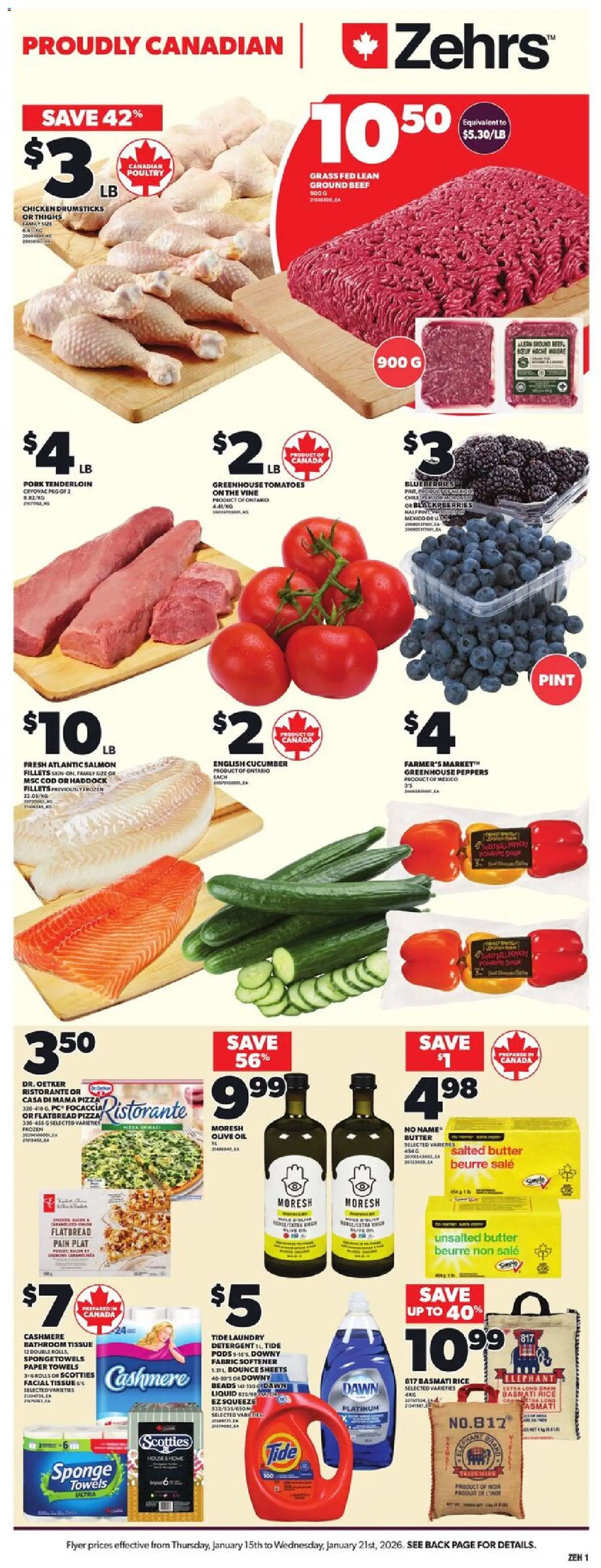 Zehrs flyer valid from 15.01.2026 | Page: 3 | Products: Beef, PC, Butter, Pork