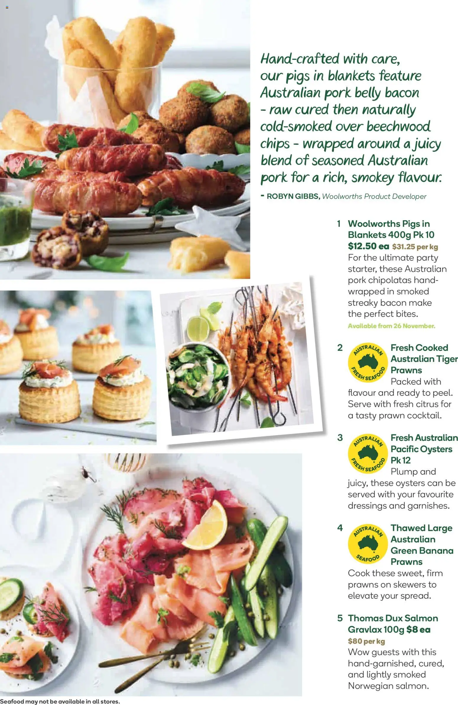 Woolworths catalogue - valid from 26.11.2025 | Page: 11 | Products: Bacon, Oysters, Prawns, Salmon