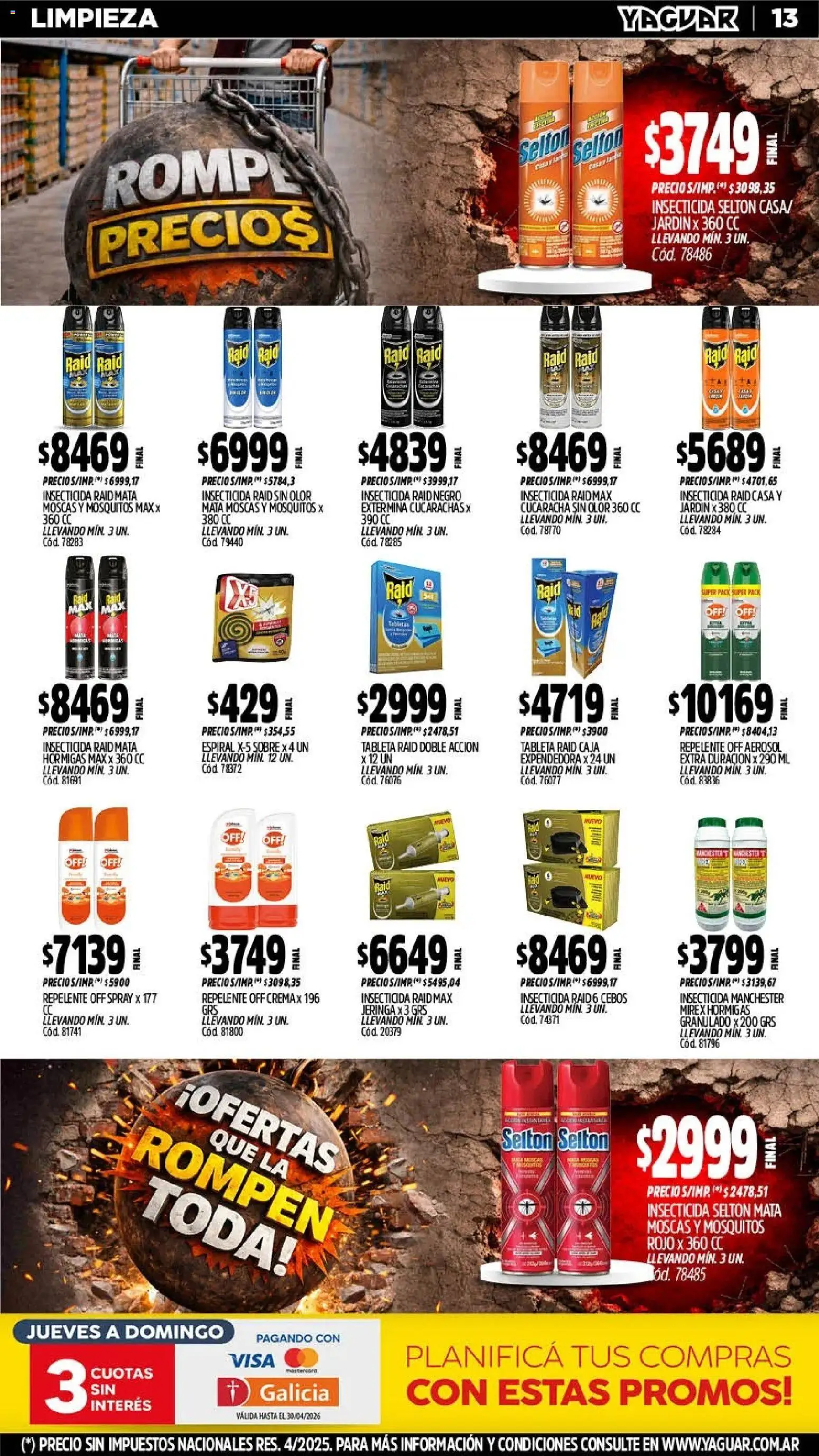 Yaguar - Oferta Semanal Jujuy │ válido desde el 20.04.2026 | Página: 13 | Productos: Mata moscas, Tableta, Repelente, Insecticida