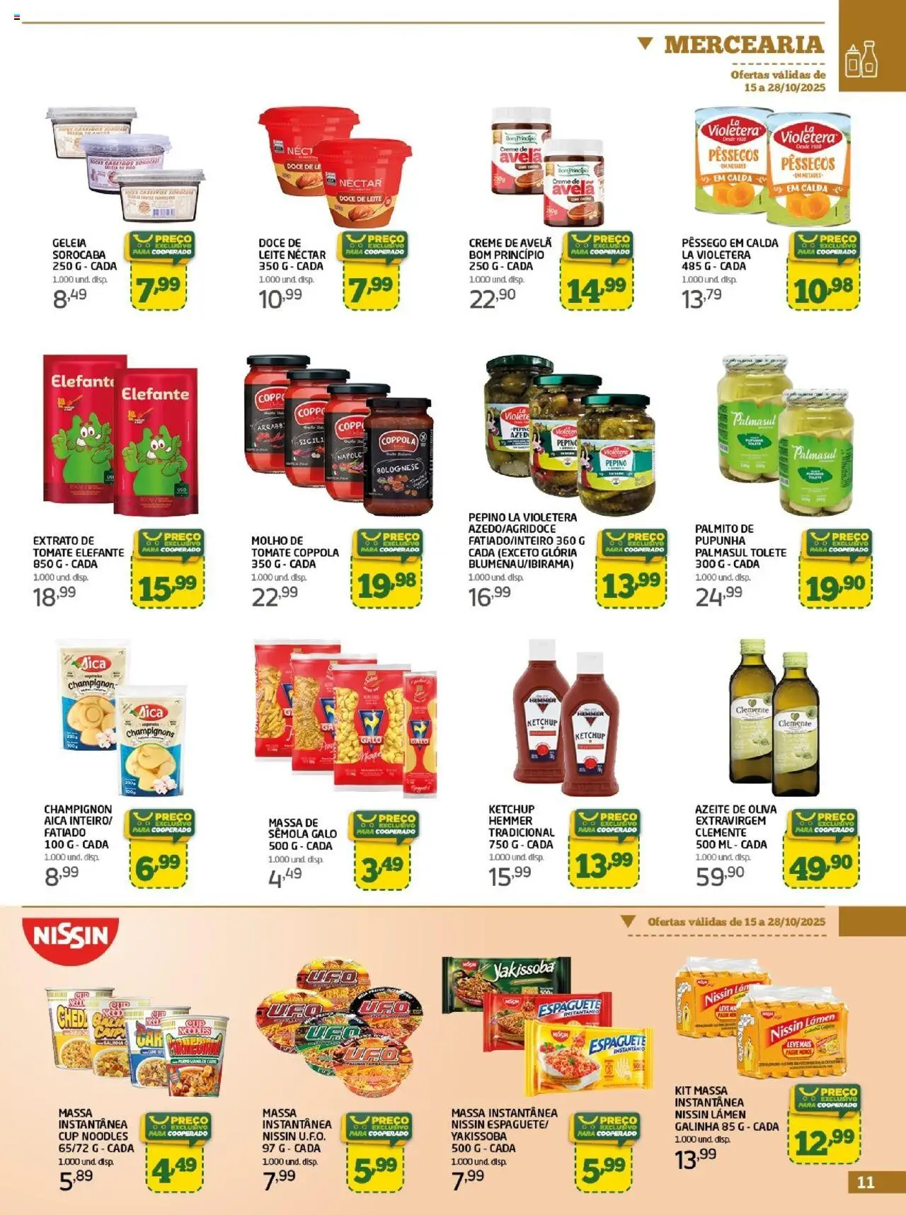 Cooper Folheto - válido de 15.10.2025 | Página: 11 | Produtos: Espaguete, Massa, Geleia, Creme de avelã