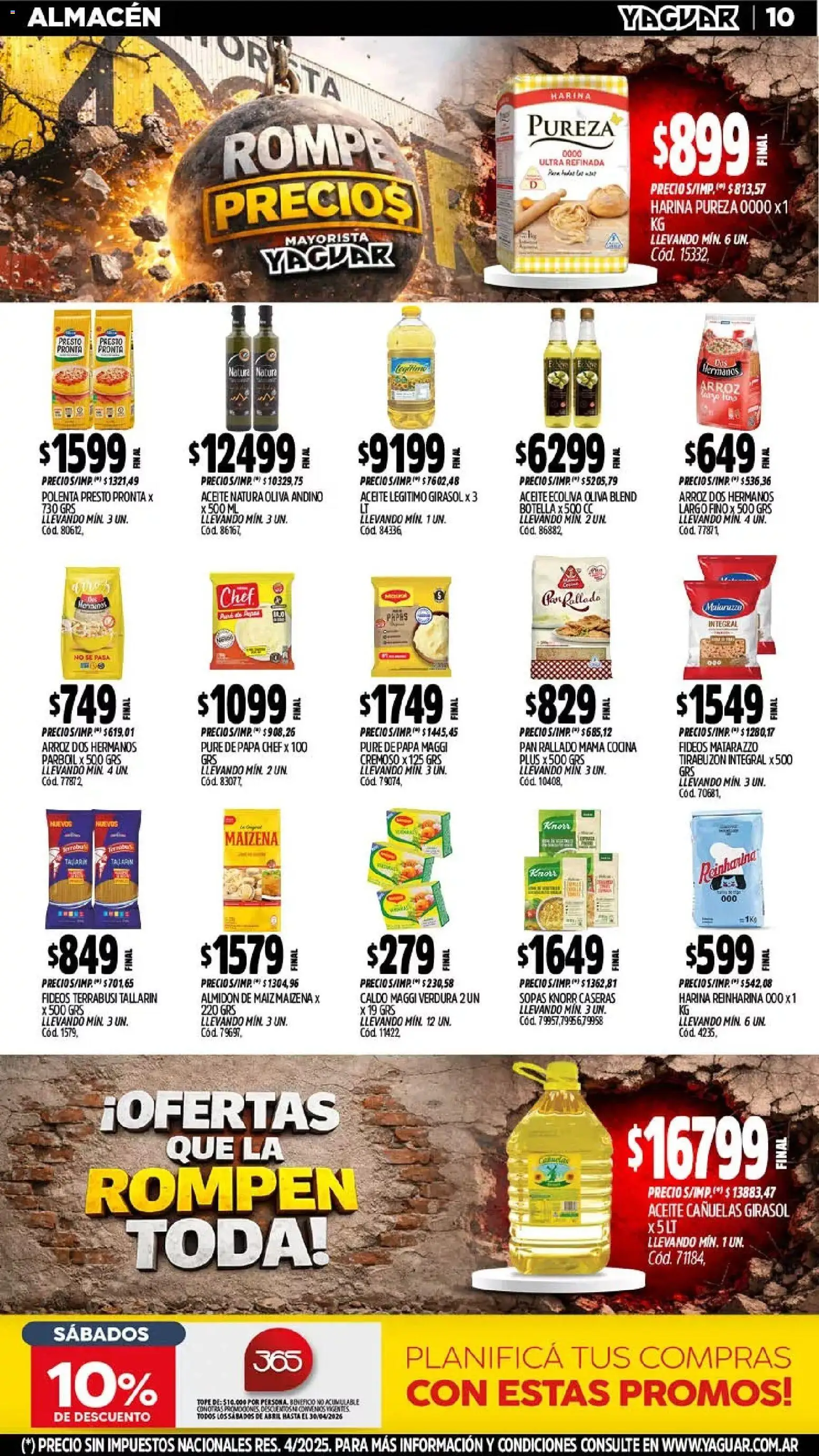 Yaguar - Oferta Semanal Misiones │ válido desde el 13.04.2026 | Página: 10 | Productos: Botella, Cocina, Huevos, Fideos