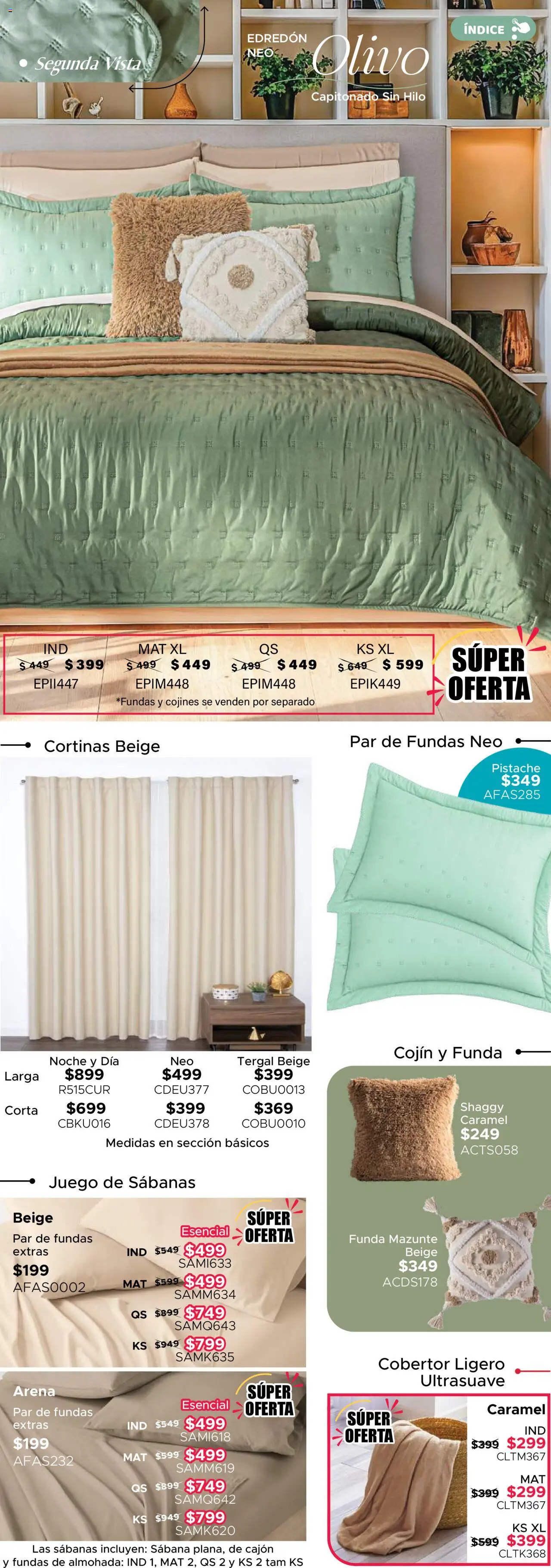 Nuevas ofertas de Colchas Concord válidas en toda la República Mexicana desde el 01.05.2025. ¡Encuentra las mejores ofertas en Colchas Concord catálogo! | Página: 317 | Productos: Cobertor, Juego, Sabanas, Cortinas