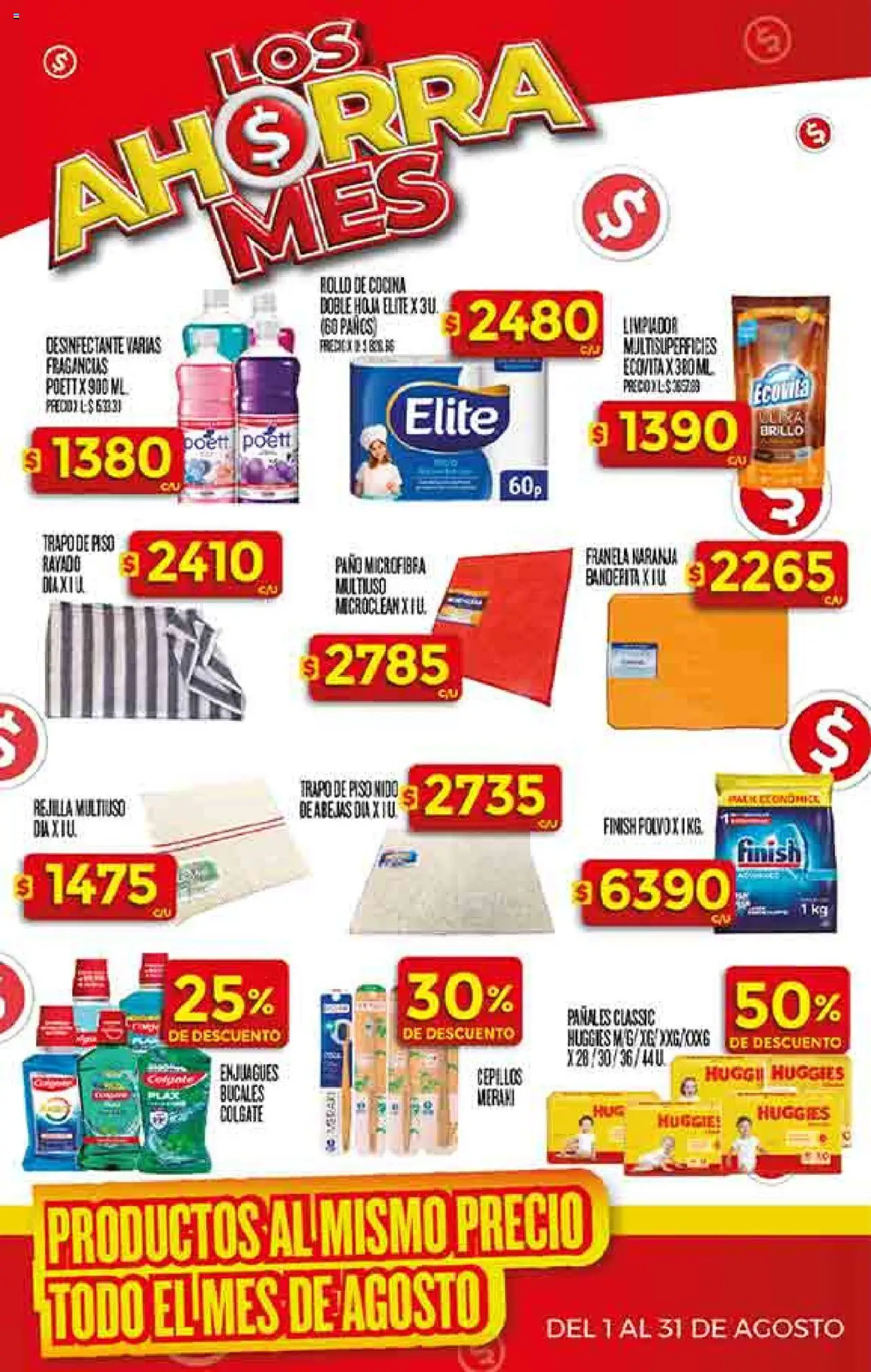 Supermercado DIA Ofertas - Salta y Jujuy │ válido desde el 20.08.2025 | Página: 33 | Productos: Trapo de piso, Desinfectante, Brillo, Limpiador