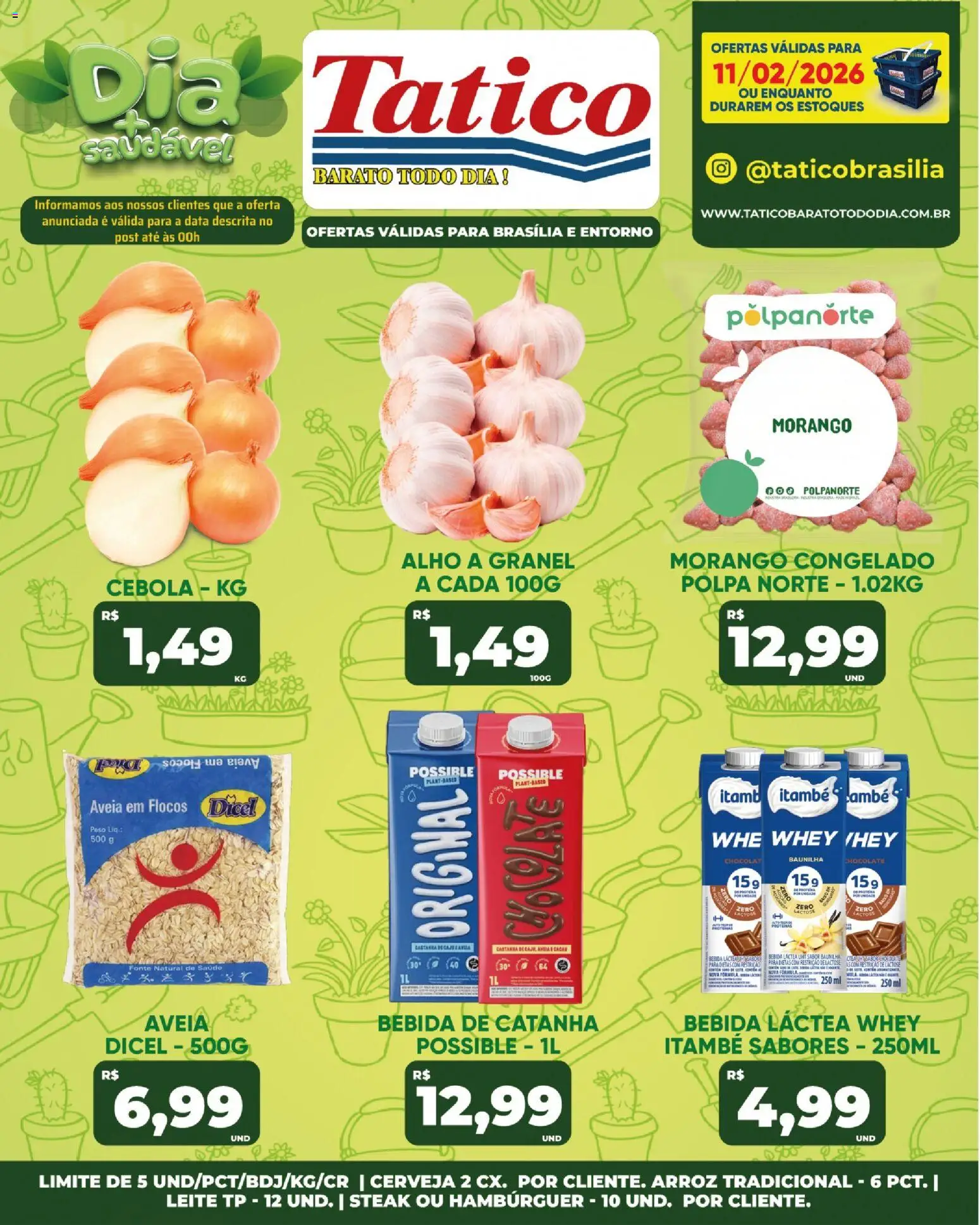 Tatico Folheto - válido de 11.02.2026 | Página: 13 | Produtos: Cebola, Chocolate, Hambúrguer, Avelã