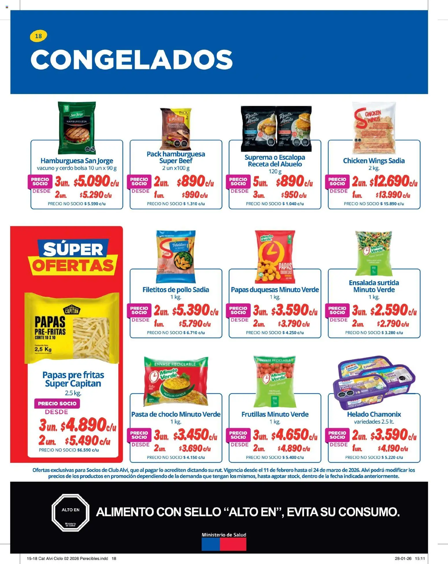 Alvi catálogo │ válido desde el 11.02.2026 | Página: 18 | Productos: Choclo, Cerdo, Escalopa, Ensalada