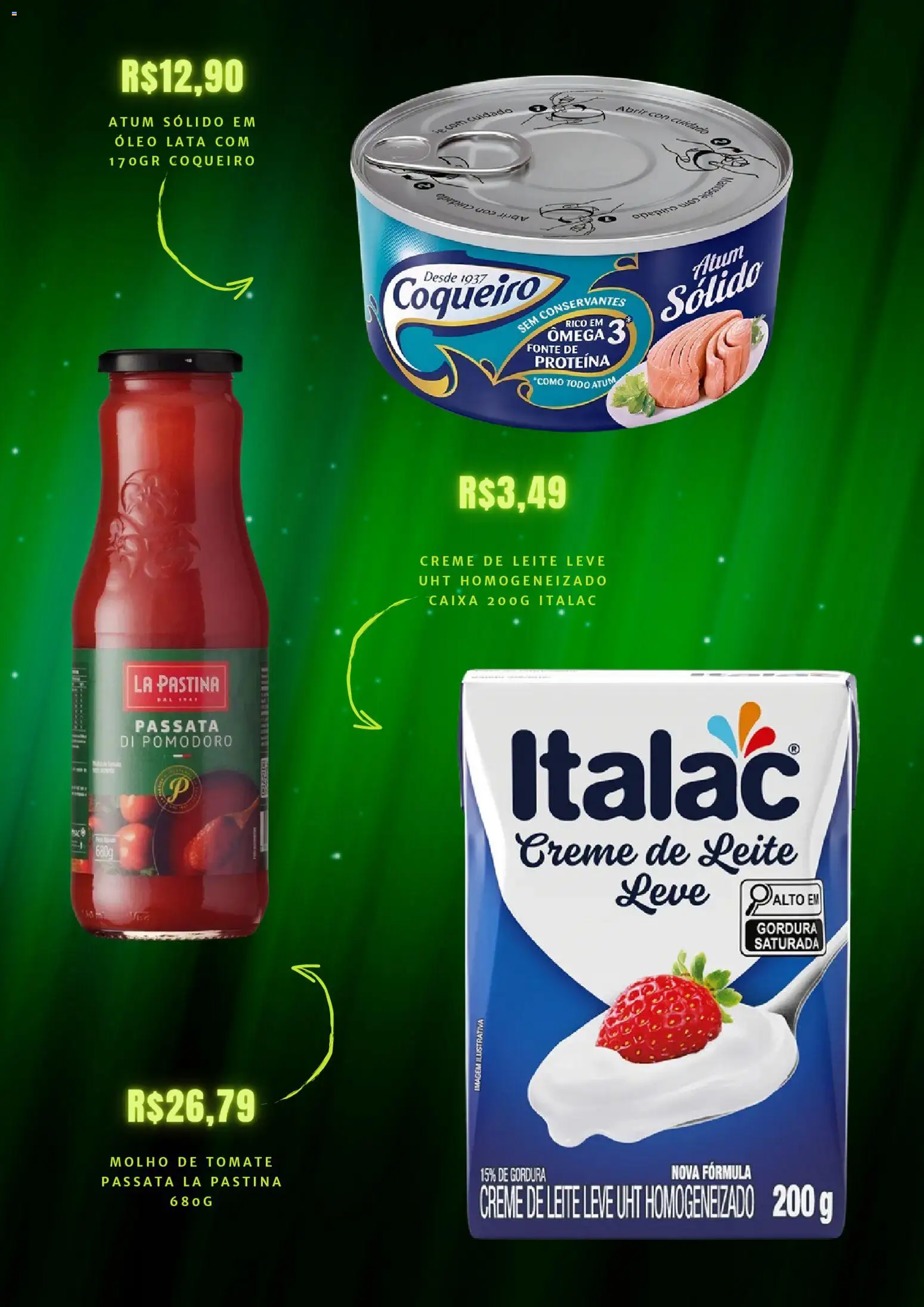 Mercado Livre Folheto - válido de 07.01.2026 | Página: 3 | Produtos: Leite, Creme, Creme de leite, Atum