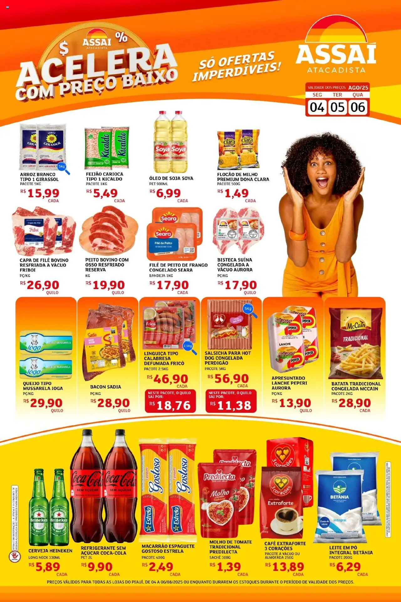 Assaí Atacadista Folheto - válido de 04.08.2025 | Página: 1 | Produtos: Óleo, Refrigerante, Soja, Leite em pó