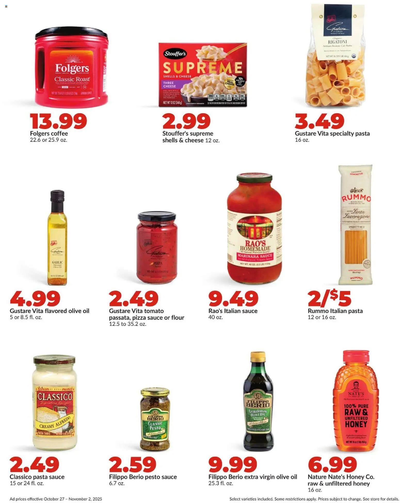 HyVee Weekly Ad - valid from 27.10.2025 | Page: 23 | Products: Cheese, Coffee, Pizza, Pasta