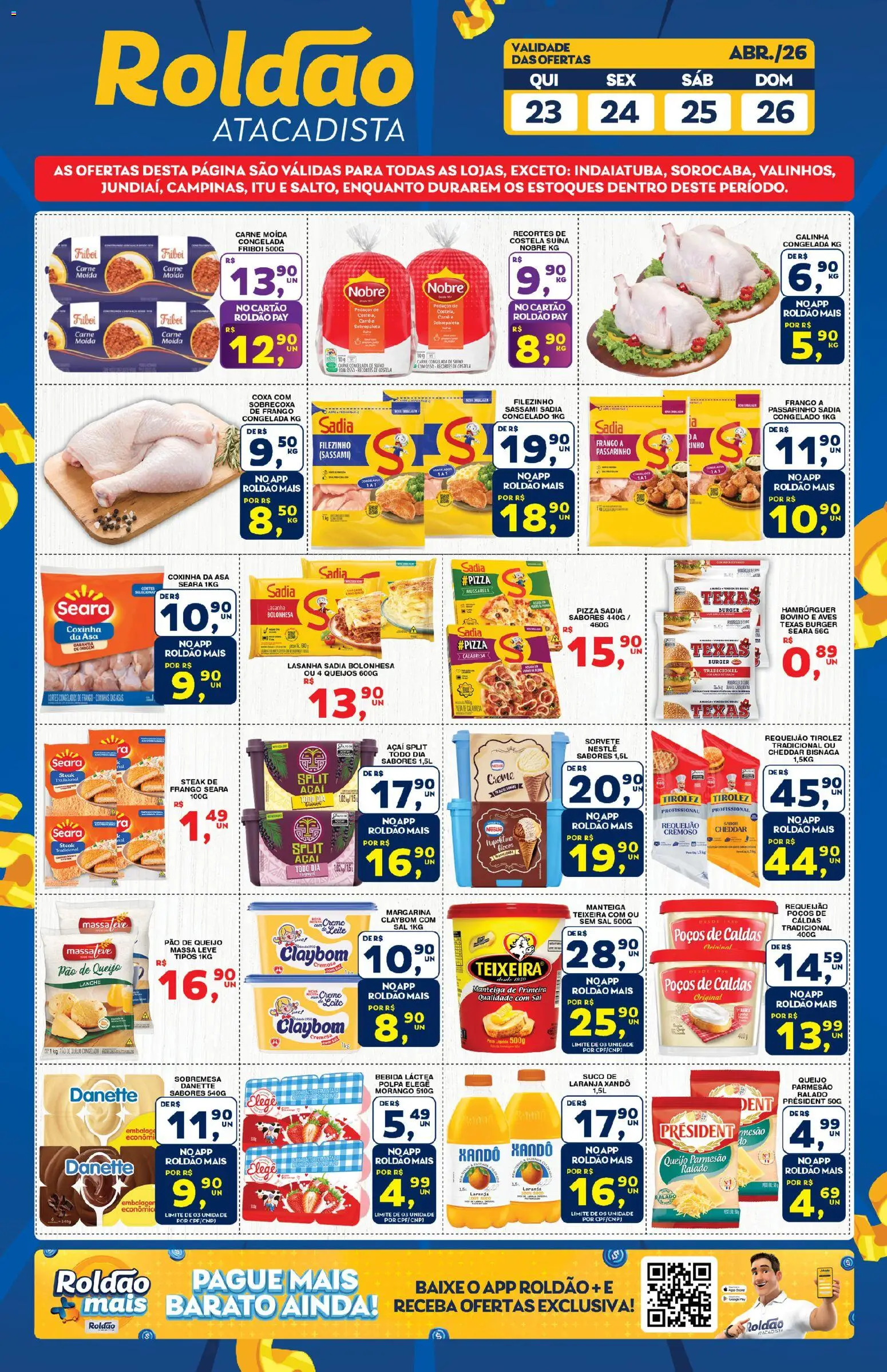 Roldão Folheto - válido de 23.04.2026 | Página: 3 | Produtos: Queijo, Lasanha, Sorvete, Bebida