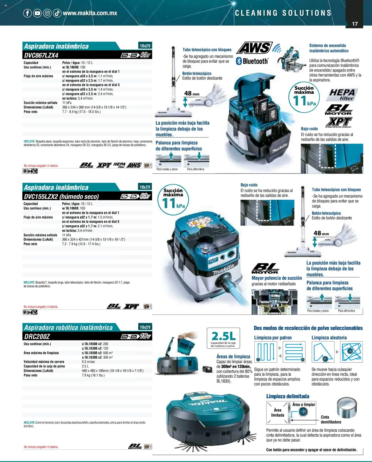 Nuevas ofertas de Makita válidas en toda la República Mexicana desde el 01.12.2025. ¡Encuentra las mejores ofertas en Makita catálogo Aspiradoras! | Página: 17 | Productos: Manguera, Agua, Juego, Polvo