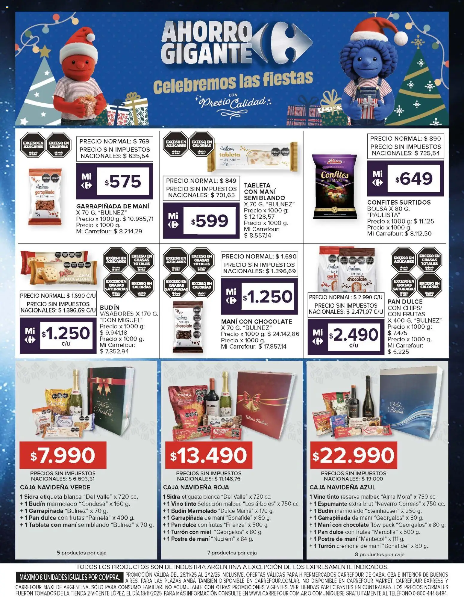 Carrefour ofertas │ válido desde el 26.11.2025 | Página: 4 | Productos: Teléfono, Caja, Mani, Turrón