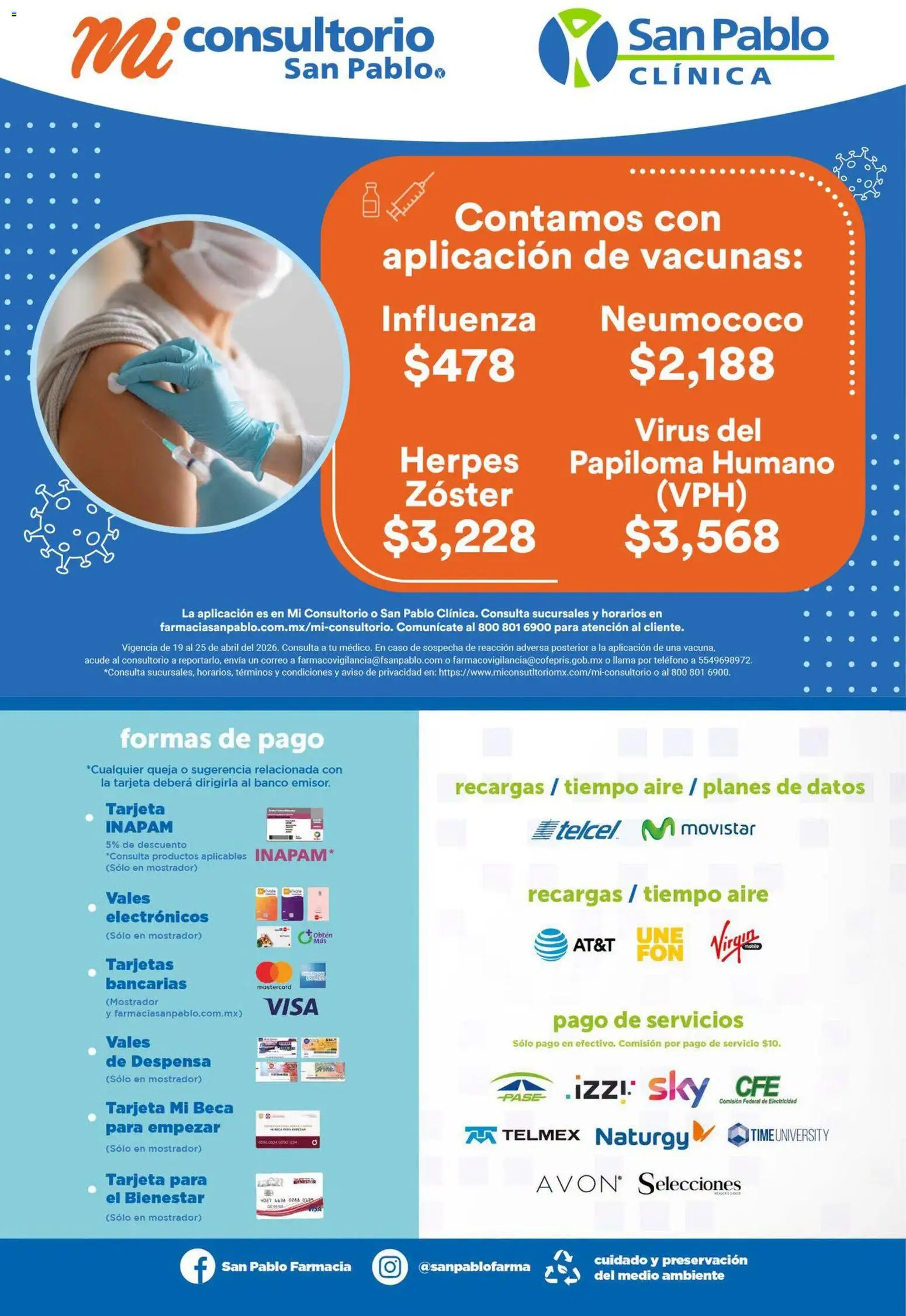 Nuevas ofertas de Farmacia San Pablo válidas en toda la República Mexicana desde el 19.04.2026. ¡Encuentra las mejores ofertas en Farmacia San Pablo catálogo! | Página: 17 | Productos: Banco, Despensa, Teléfono