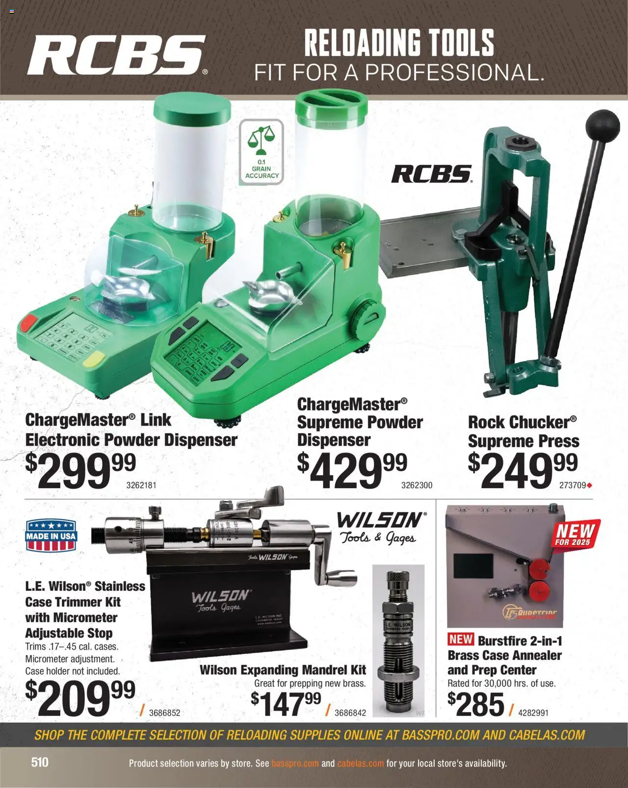 Cabela's Hunting Master 25 - valid from 11.08.2025 | Page: 510 | Products: Trimmer, Press, Powder, Case