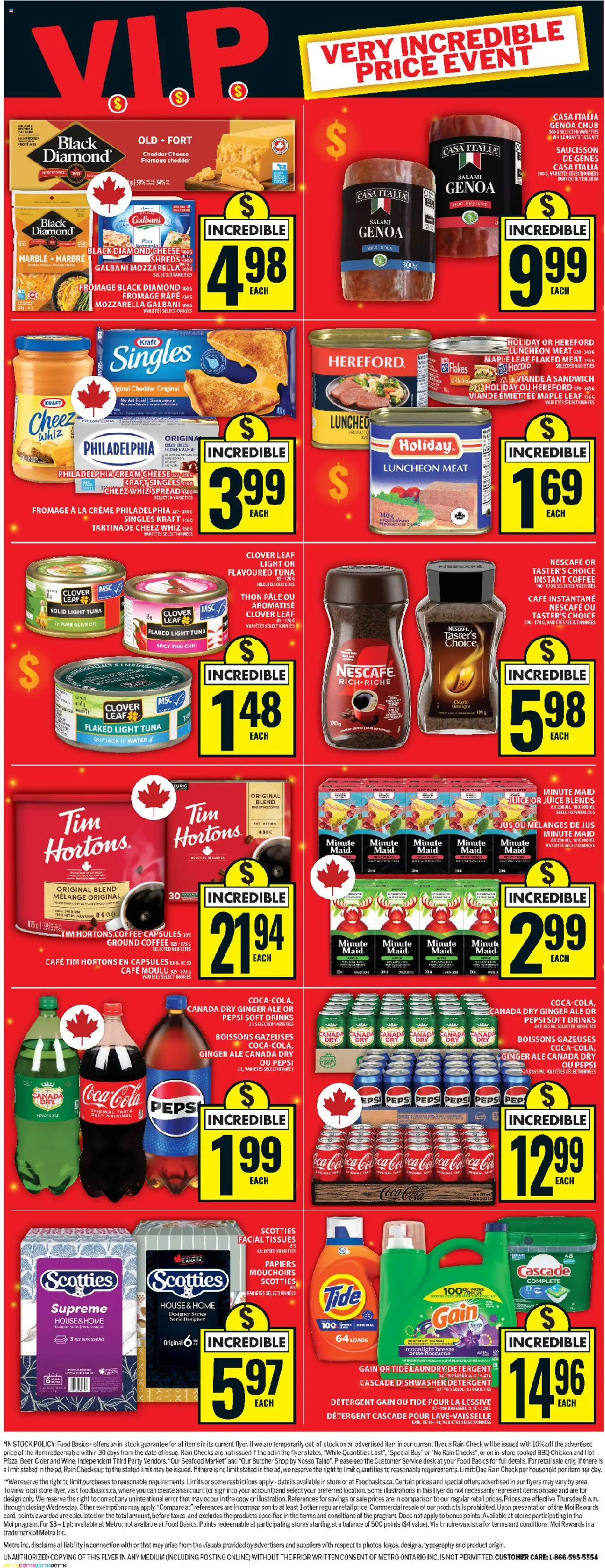 Food Basics flyer valid from 25.09.2025 | Page: 3 | Products: Flakes, Detergent, Cheese, Salami