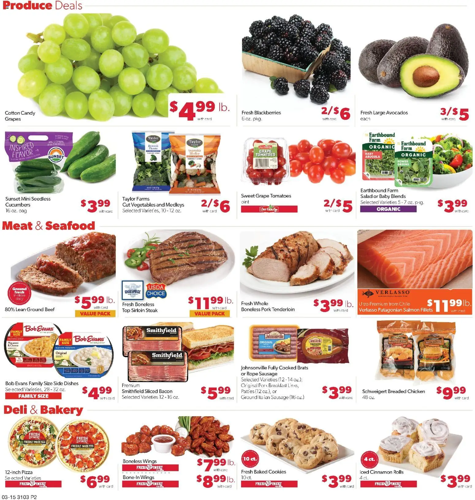 Family Fare Weekly Ad - ND - valid from 15.03.2026 | Page: 2 | Products: Pork, Cucumbers, Salad, Grapes