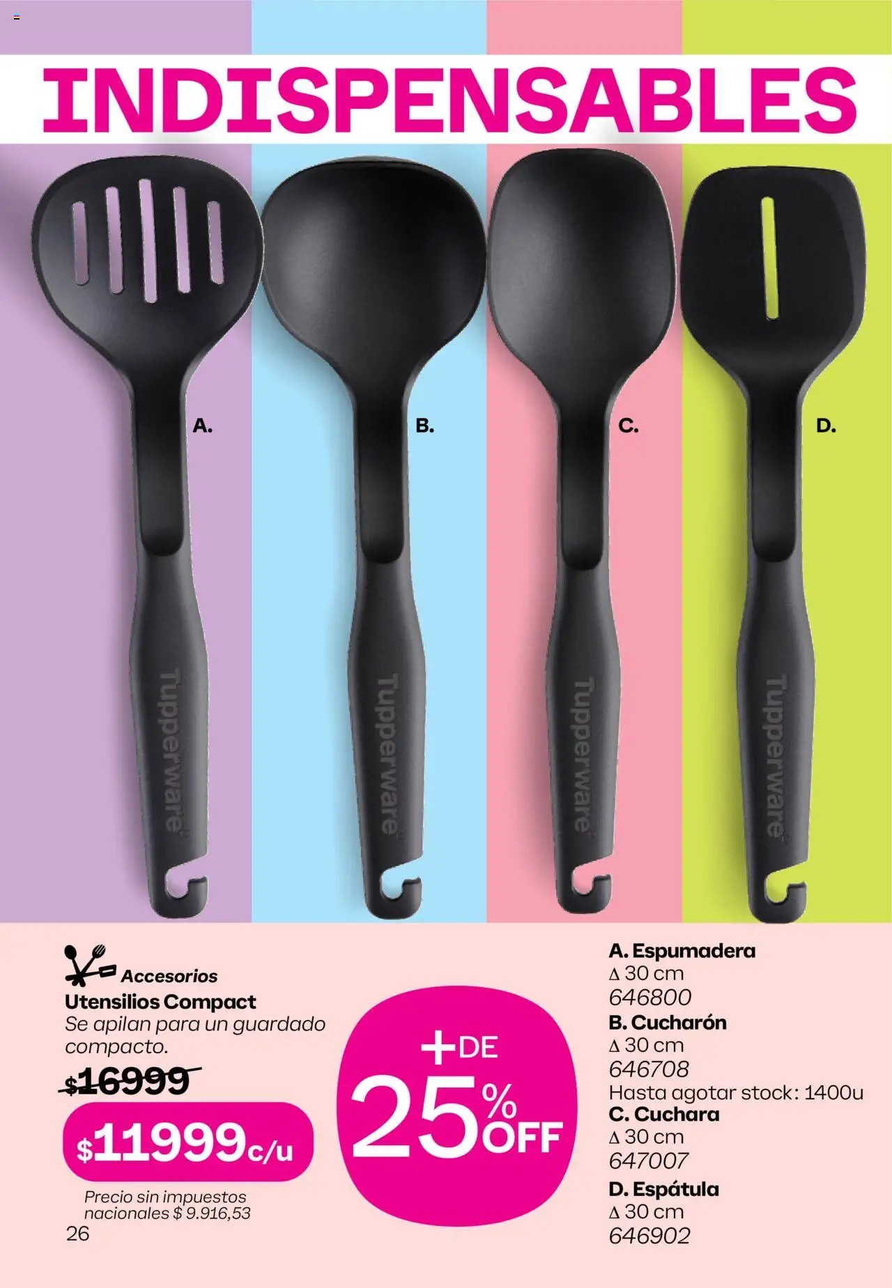 Tupperware - Campaña 16/2025 │ válido desde el 21.09.2025 | Página: 27 | Productos: Cuchara, Espatula, Cucharon, Espumadera