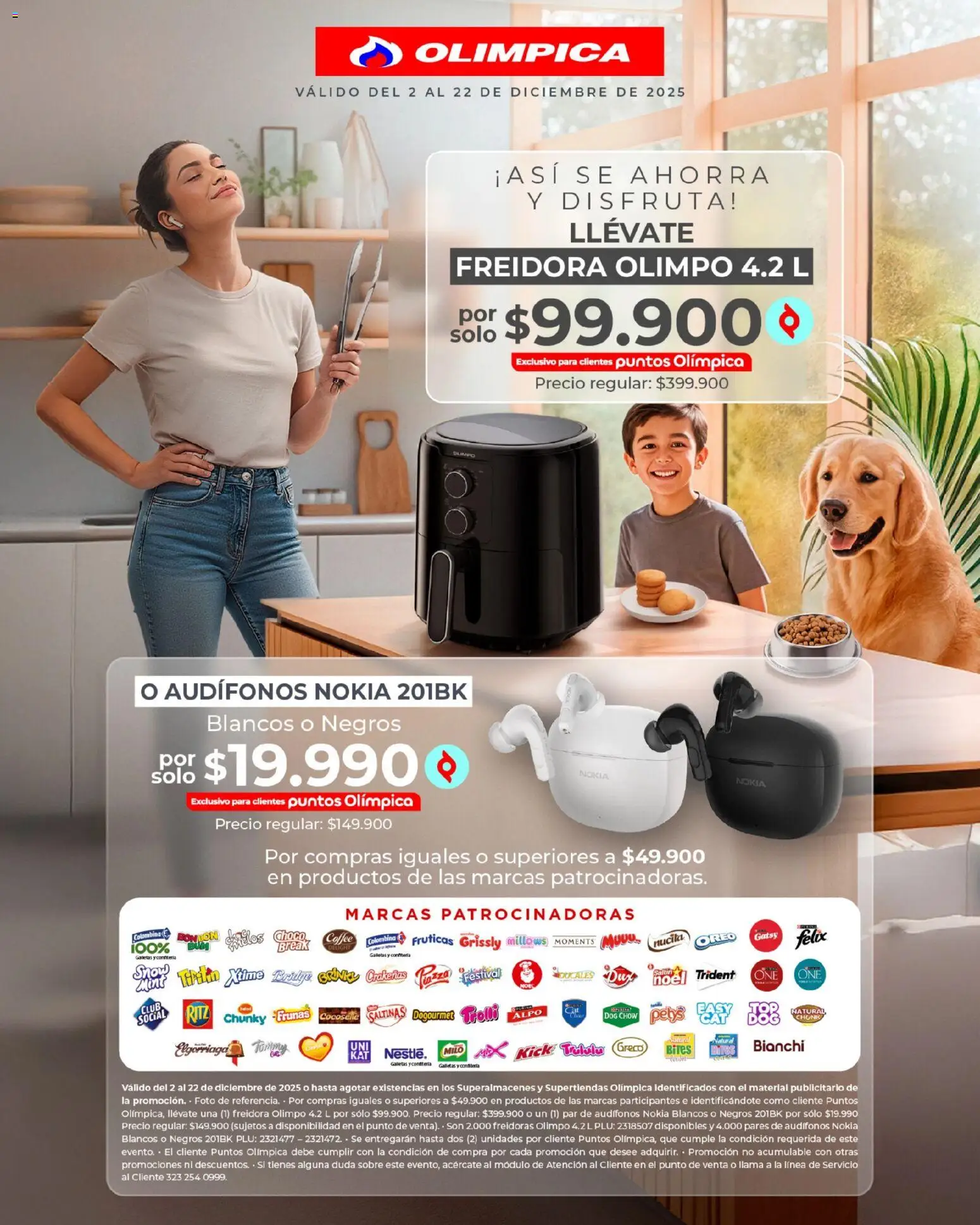 Olímpica revista - valida desde el 02.12.2025 | Página: 2 | Productos: Galletas, Audífonos, Sobre, Freidora