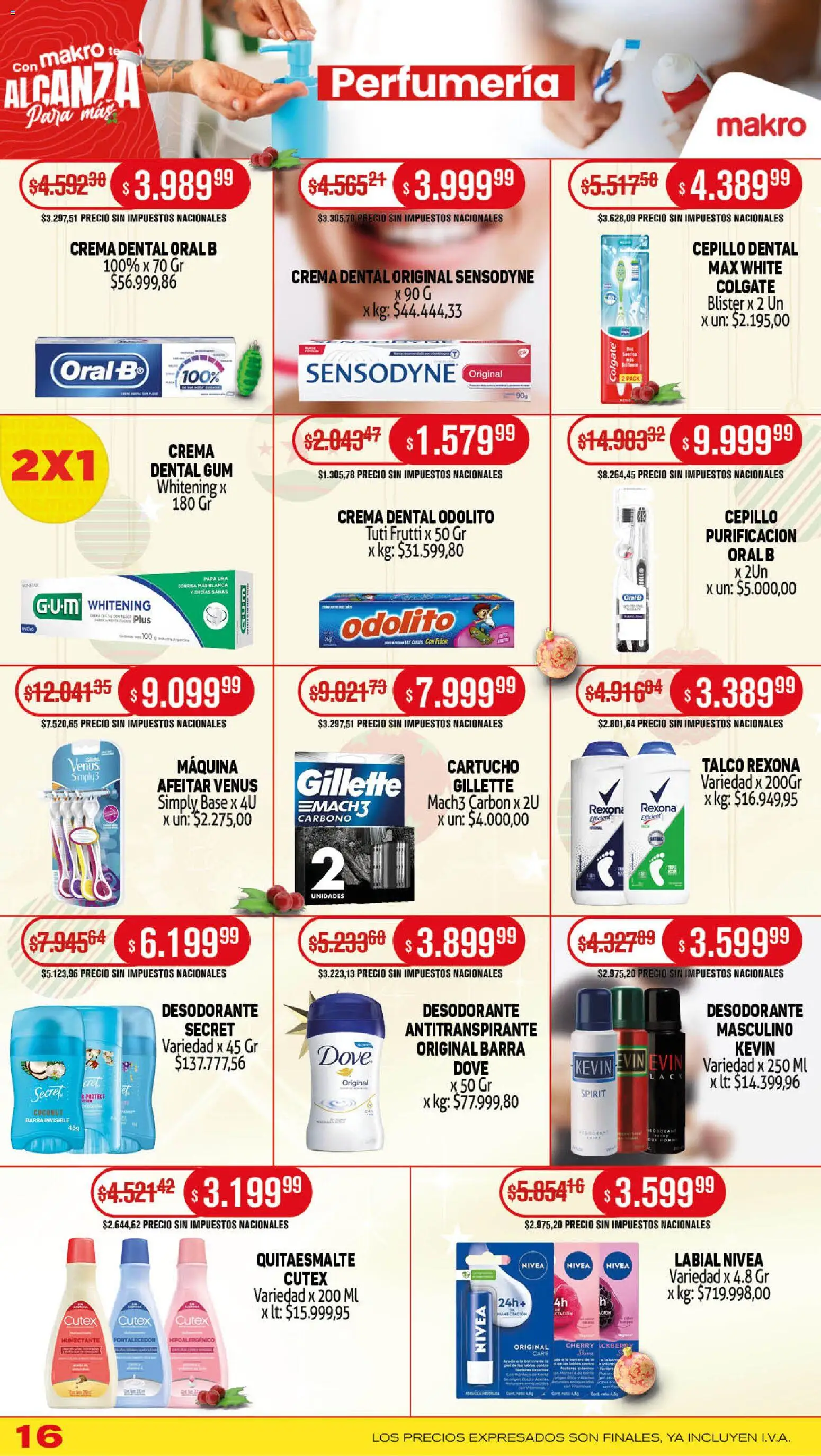 Makro ofertas │ válido desde el 04.11.2025 | Página: 16 | Productos: Cepillo, Desodorante, Antitranspirante, Té