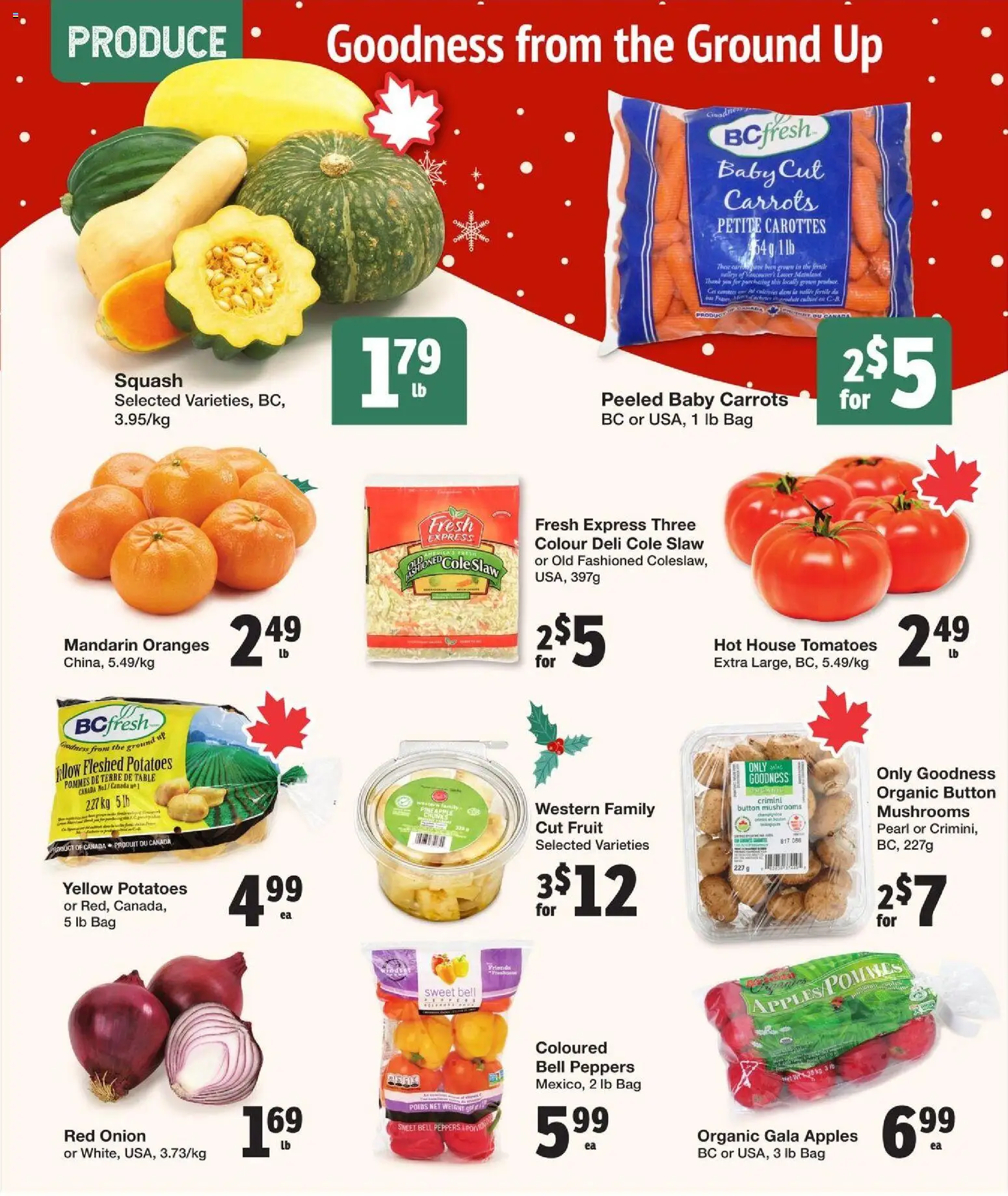 Quality Foods flyer valid from 04.12.2025 | Page: 5 | Products: Table, Apples, Oranges, Tomatoes