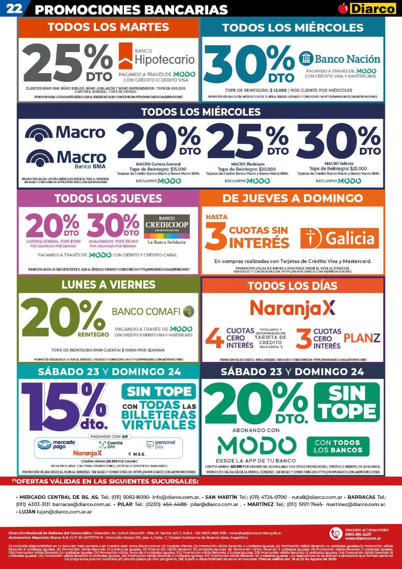 Diarco ofertas │ válido desde el 18.08.2025 | Página: 22 | Productos: Cartera, Banco, General