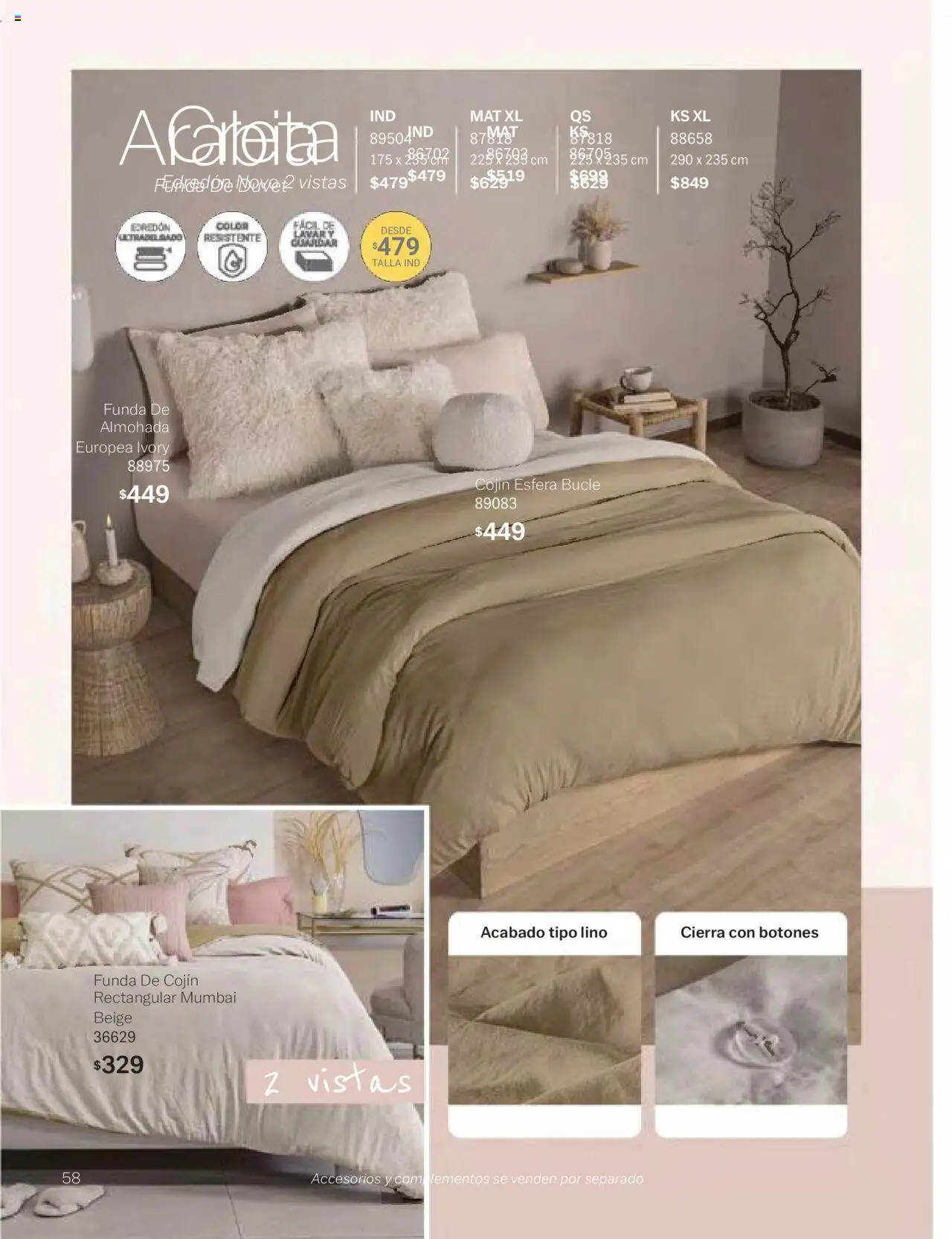 Nuevas ofertas de Vianney válidas en toda la República Mexicana desde el 24.01.2025. ¡Encuentra las mejores ofertas en Vianney catálogo Chavos! | Página: 60 | Productos: Funda, Funda de almohada, Almohada